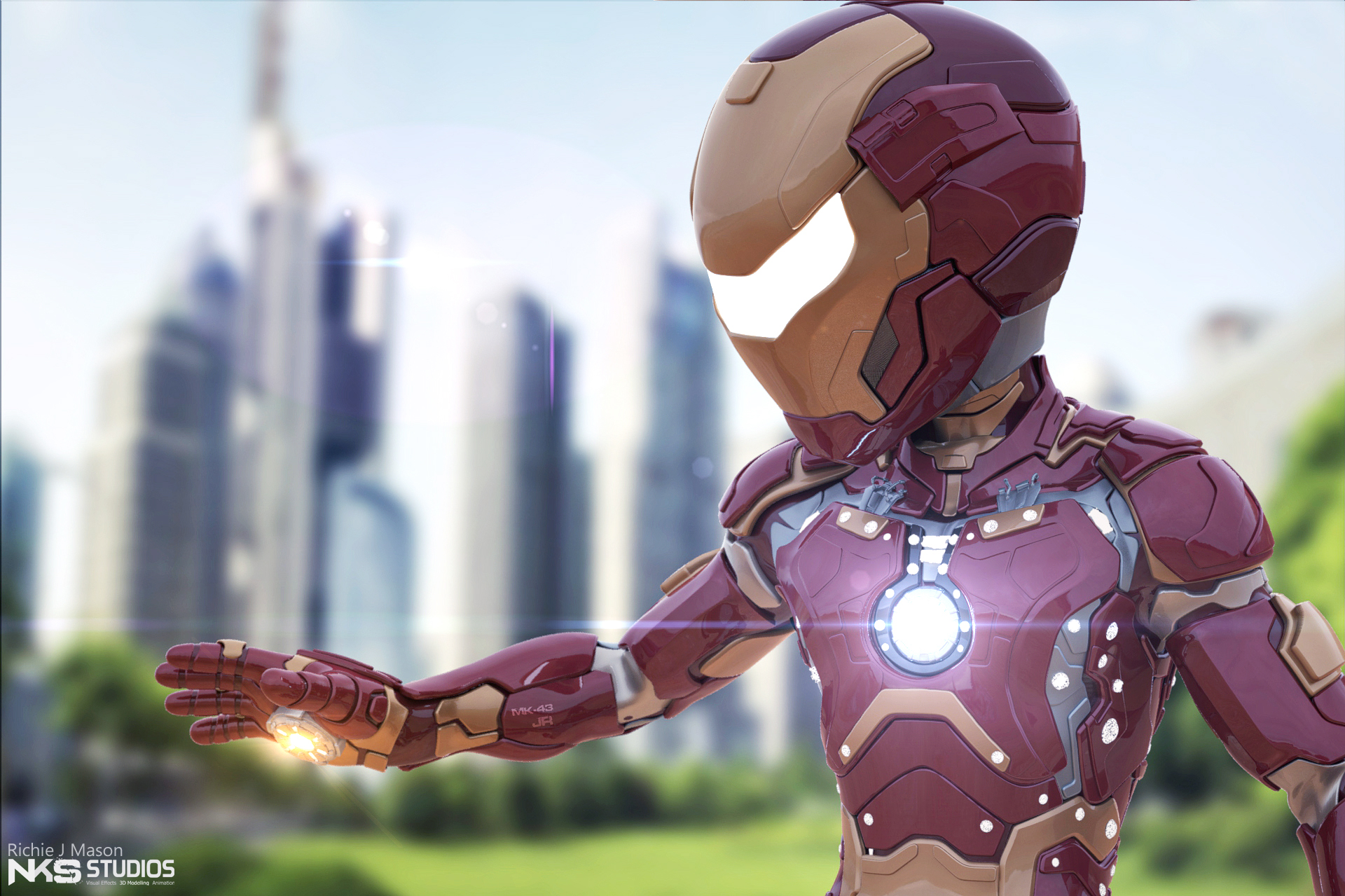 Iron Man artwork by Richie J Mason HD Wallpaper