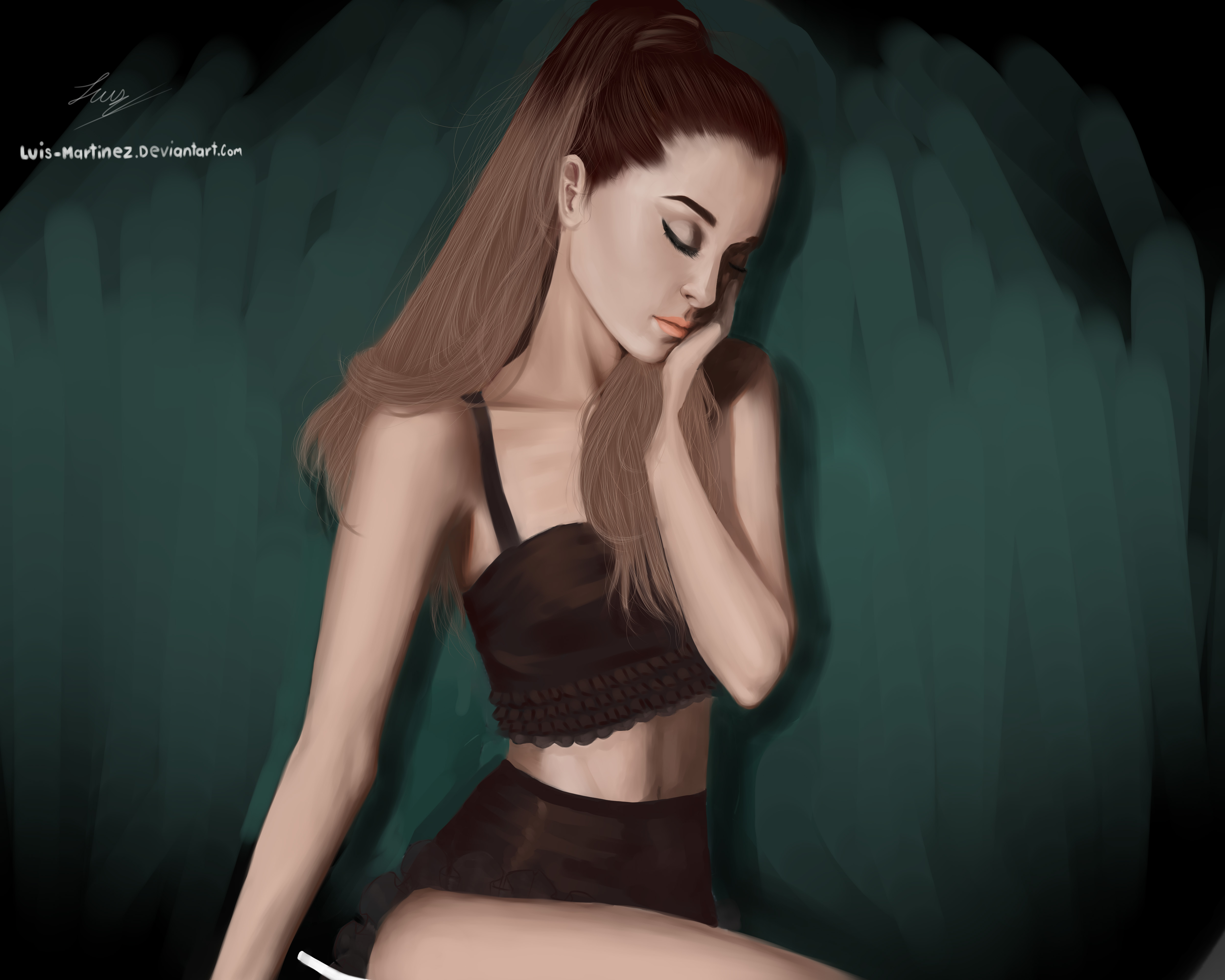 Ariana Grande digital art by Luis-Martinez HD Wallpaper