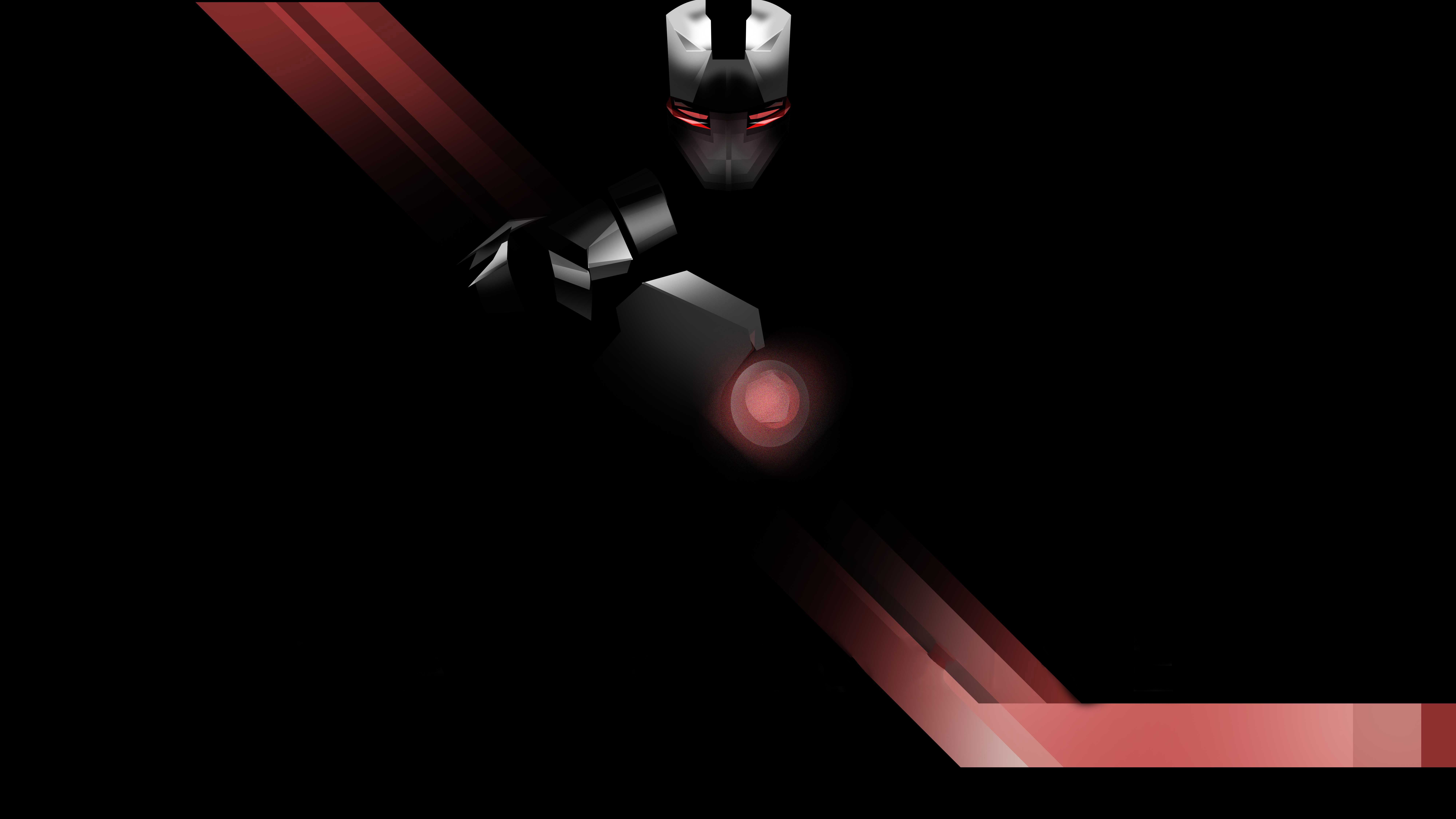 War Machine artwork with red accents HD Wallpaper