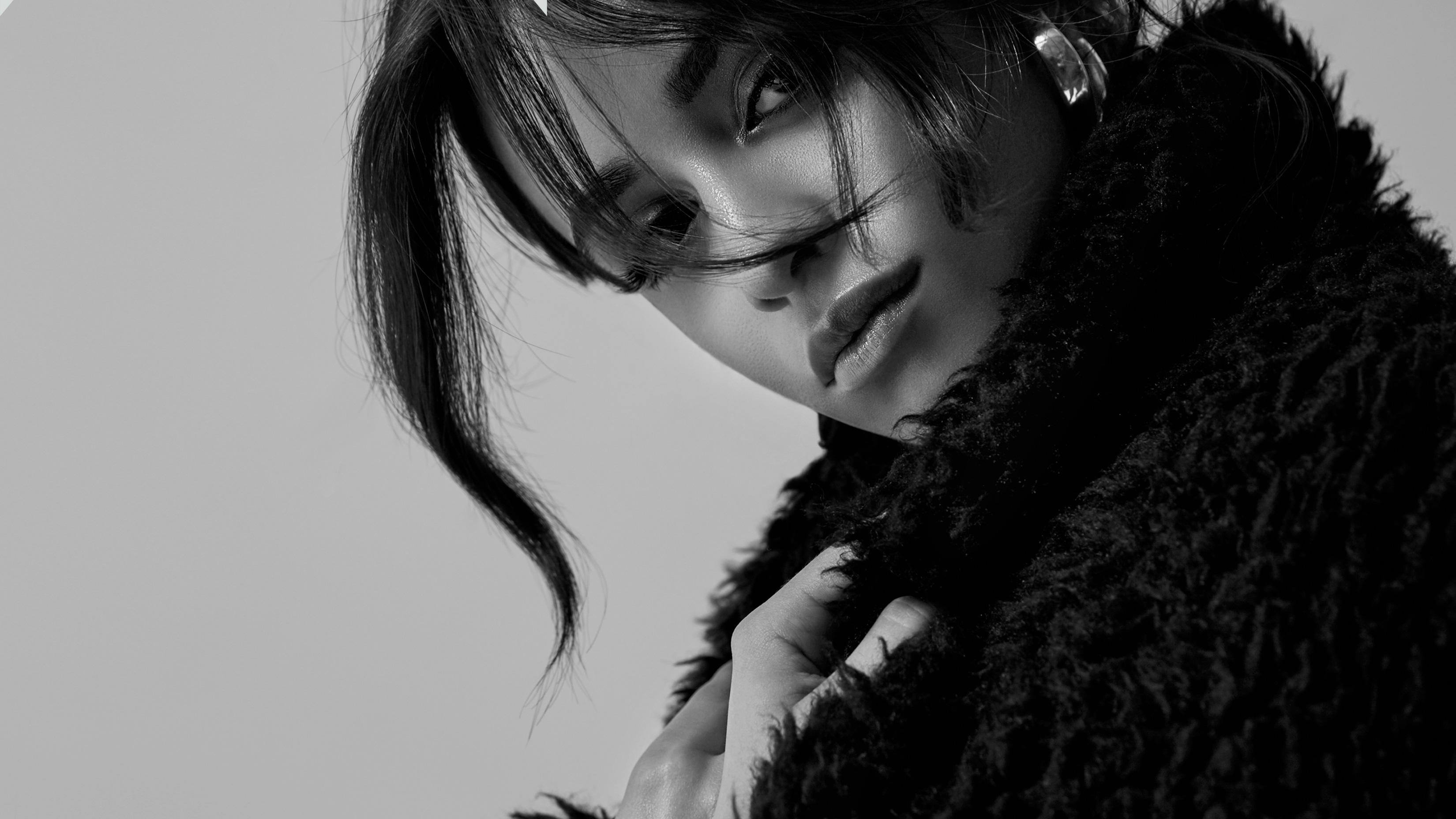 Camila Cabello in a monochrome photoshoot HD Wallpaper