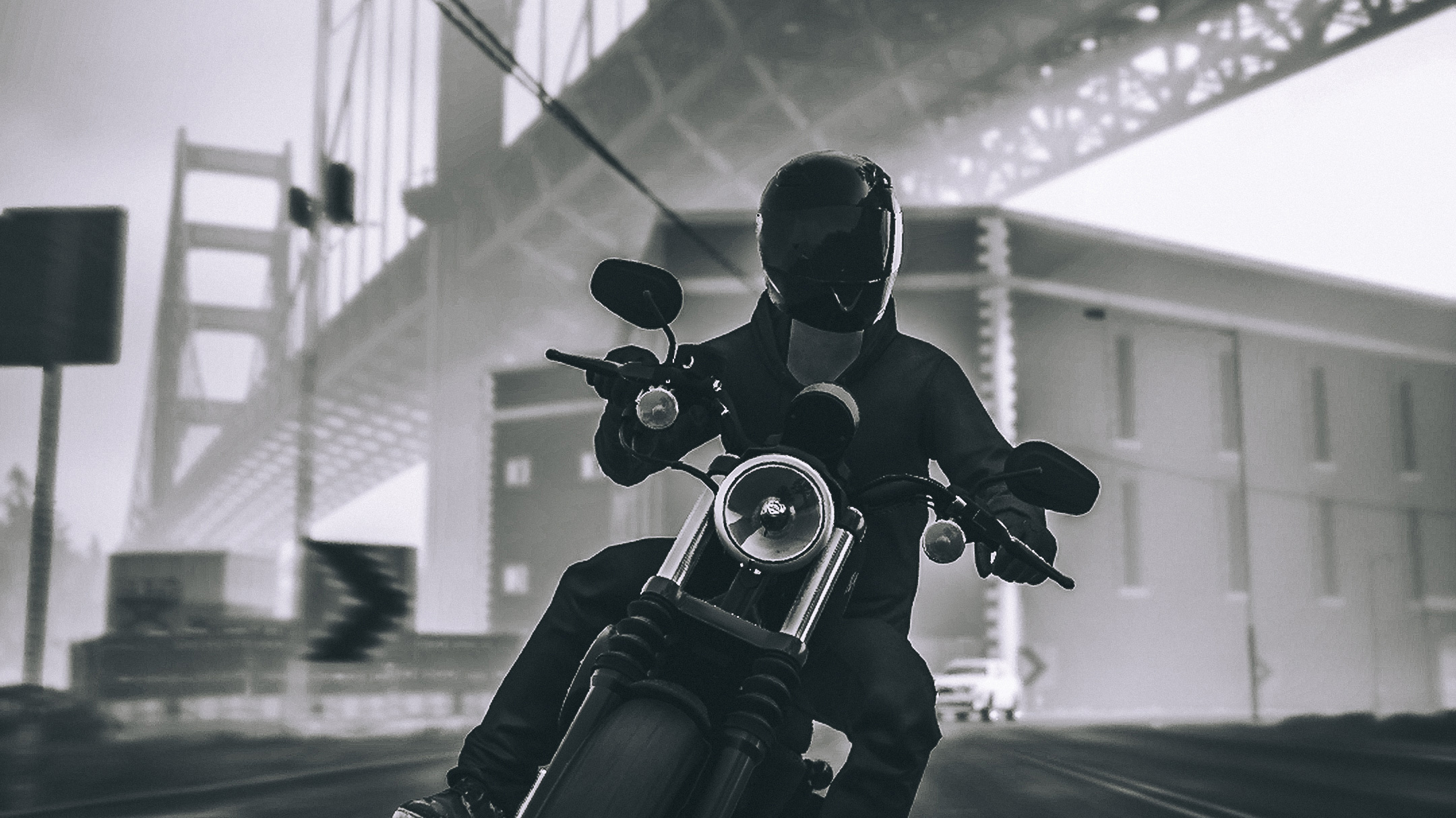 The Crew 2 Motorcycle Rider on Bridge HD Wallpaper
