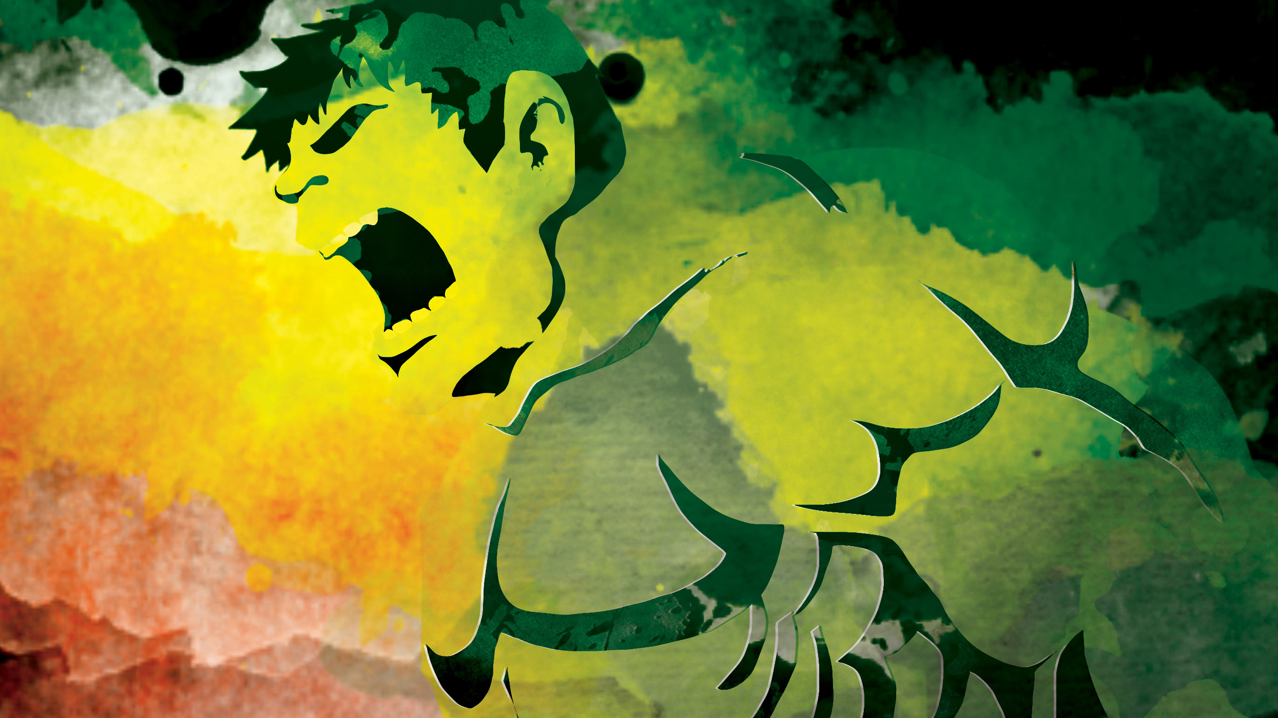 The Hulk in a watercolor-style artwork HD Wallpaper