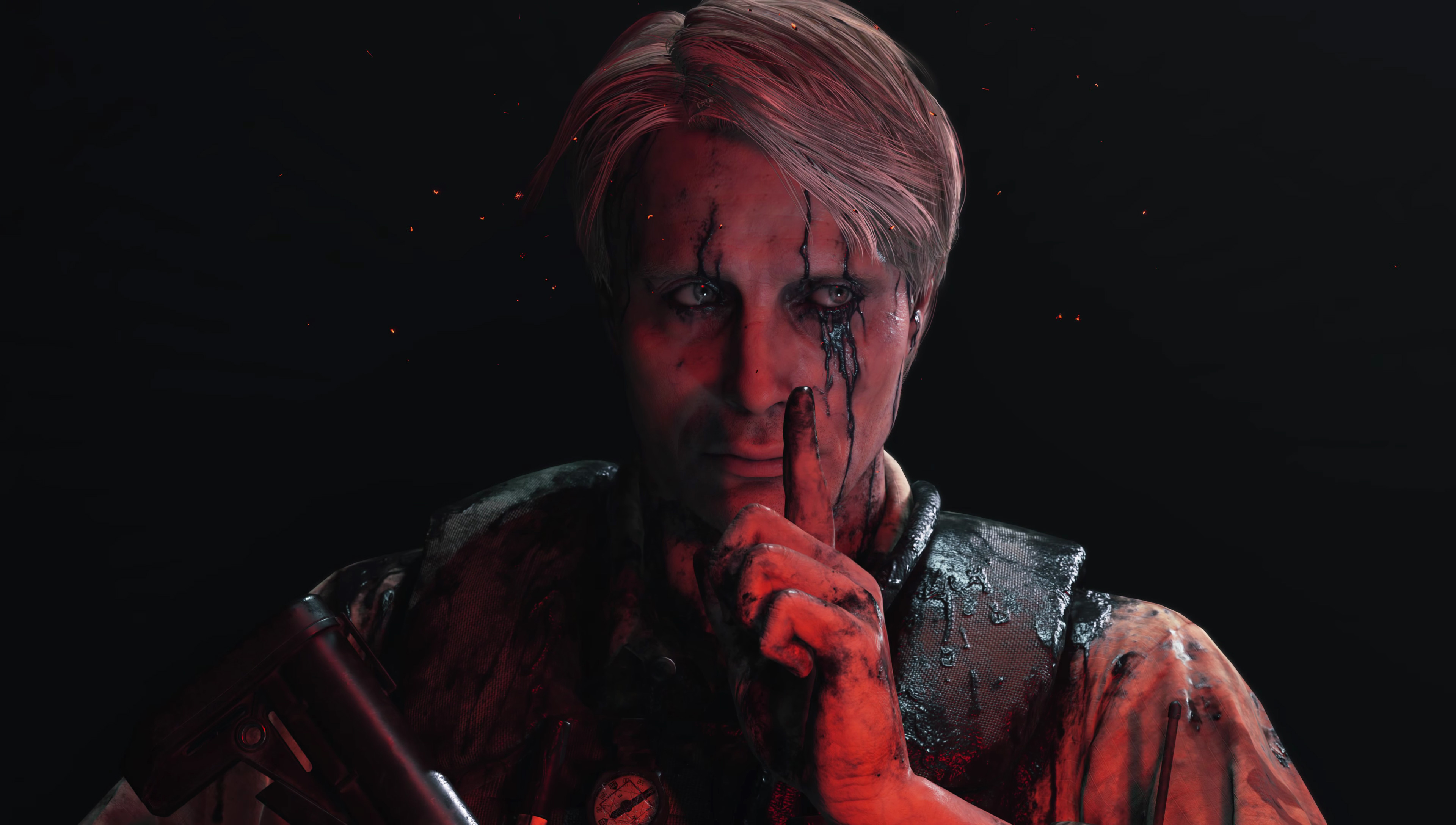 Cliff Unger from Death Stranding covered in blood HD Wallpaper