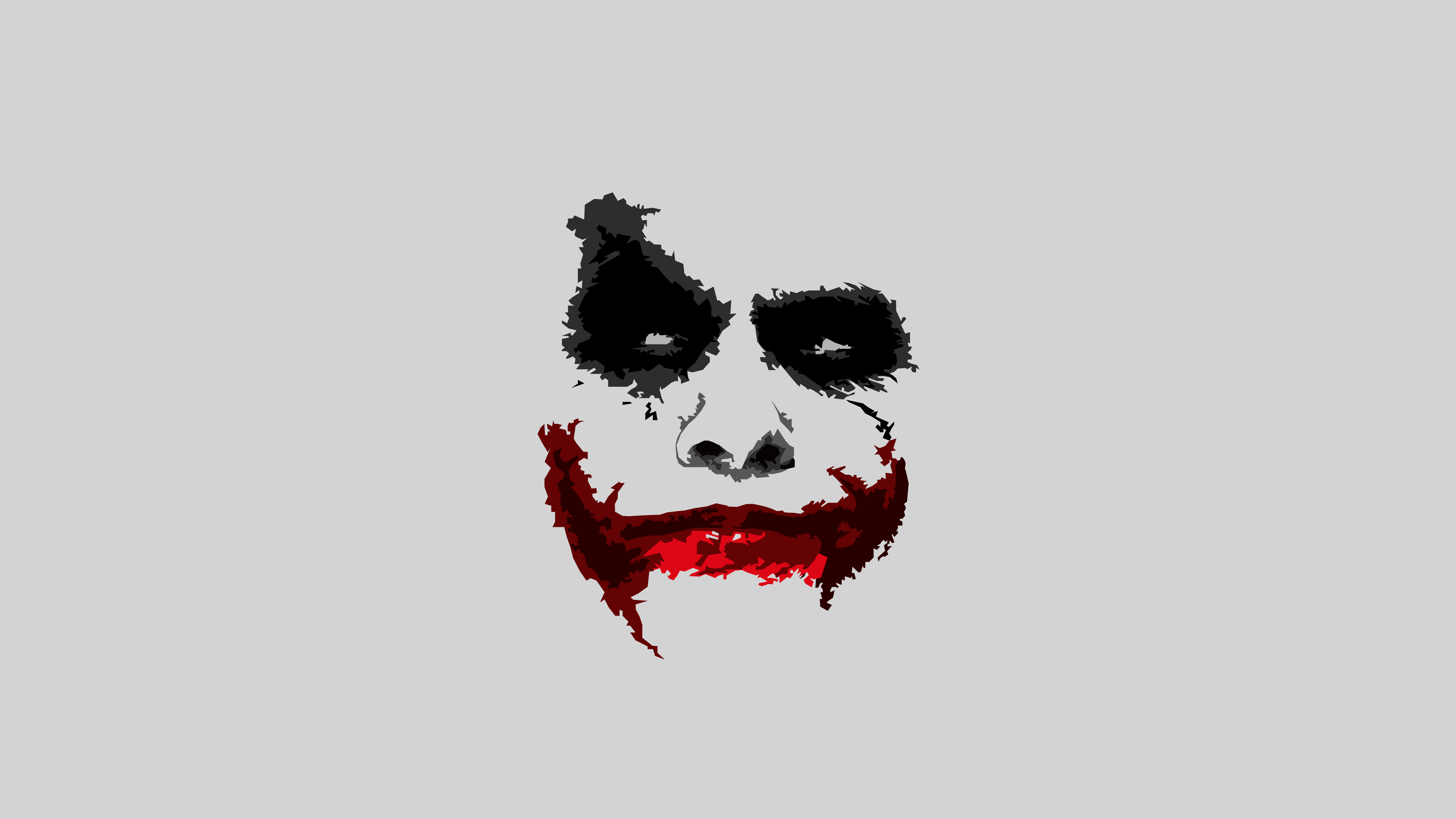 Joker's face with black and red makeup HD Wallpaper