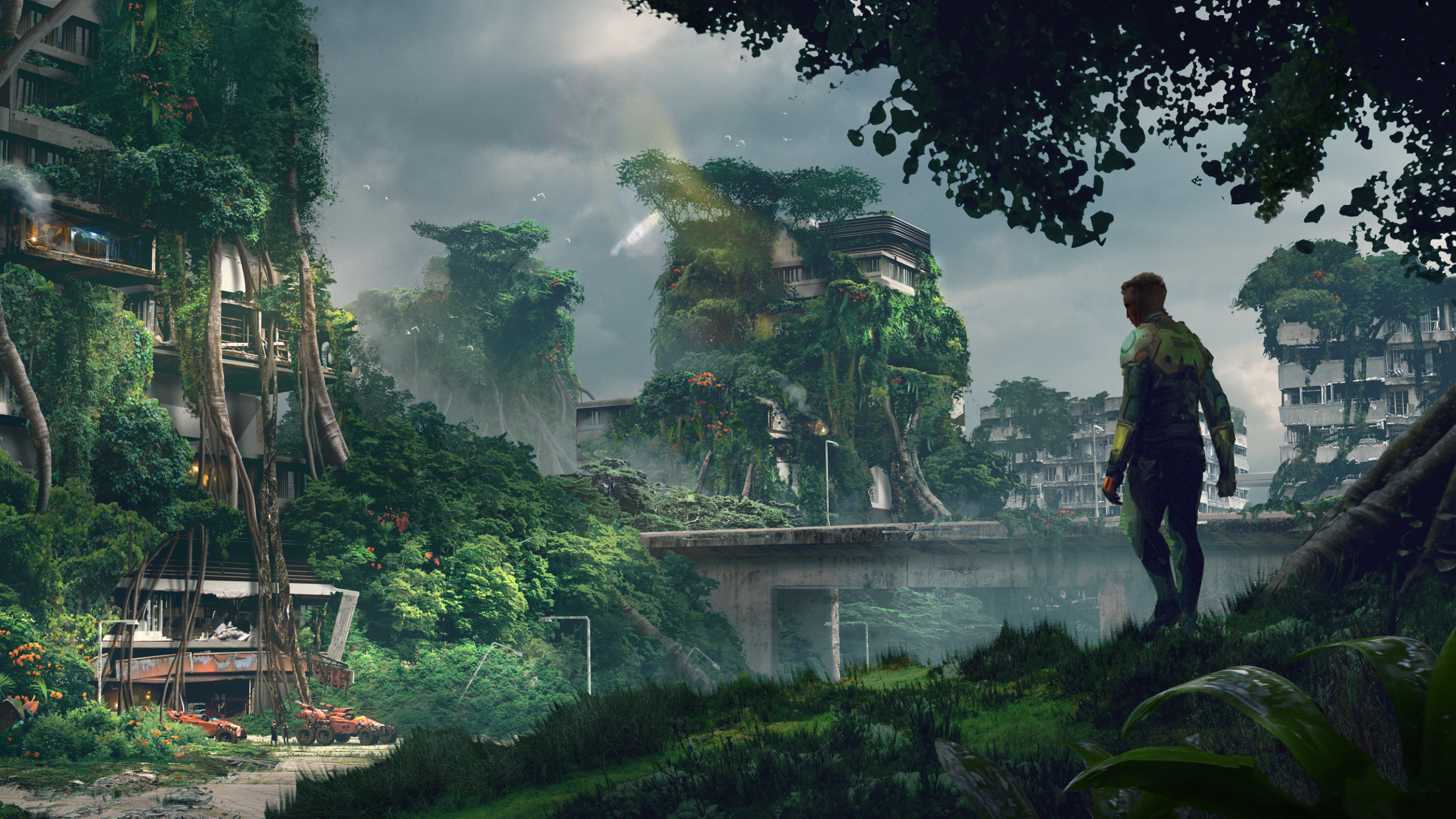 Rage 2 post-apocalyptic overgrown city HD Wallpaper