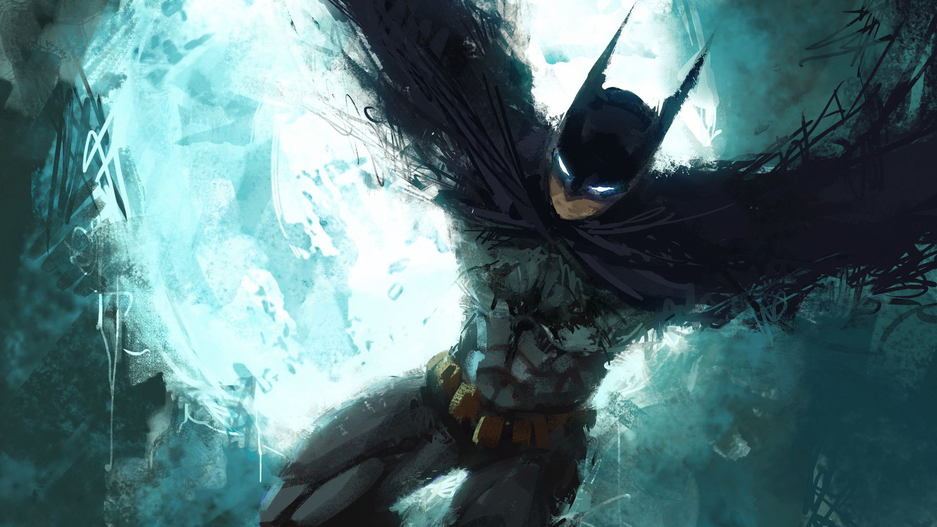 Artwork of Batman in a dynamic pose HD Wallpaper