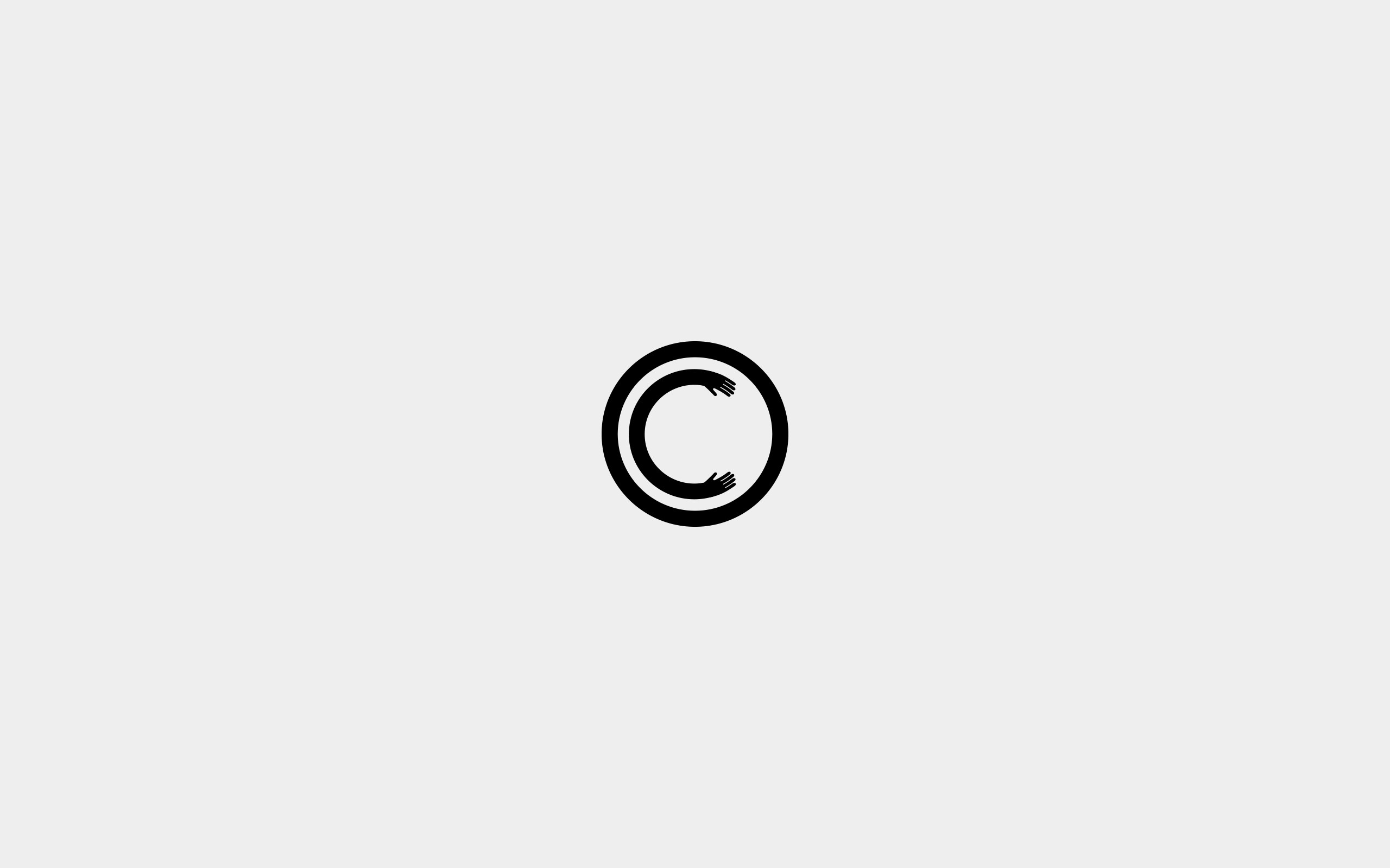 Minimalist logo with hands forming a C inside a circle HD Wallpaper