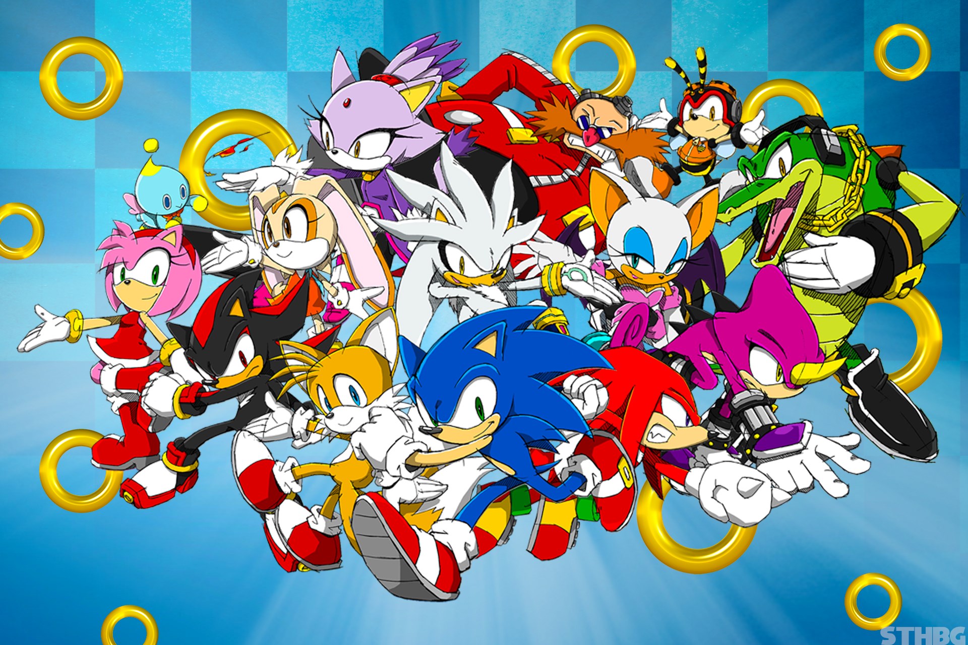 Sonic the Hedgehog characters group HD Wallpaper