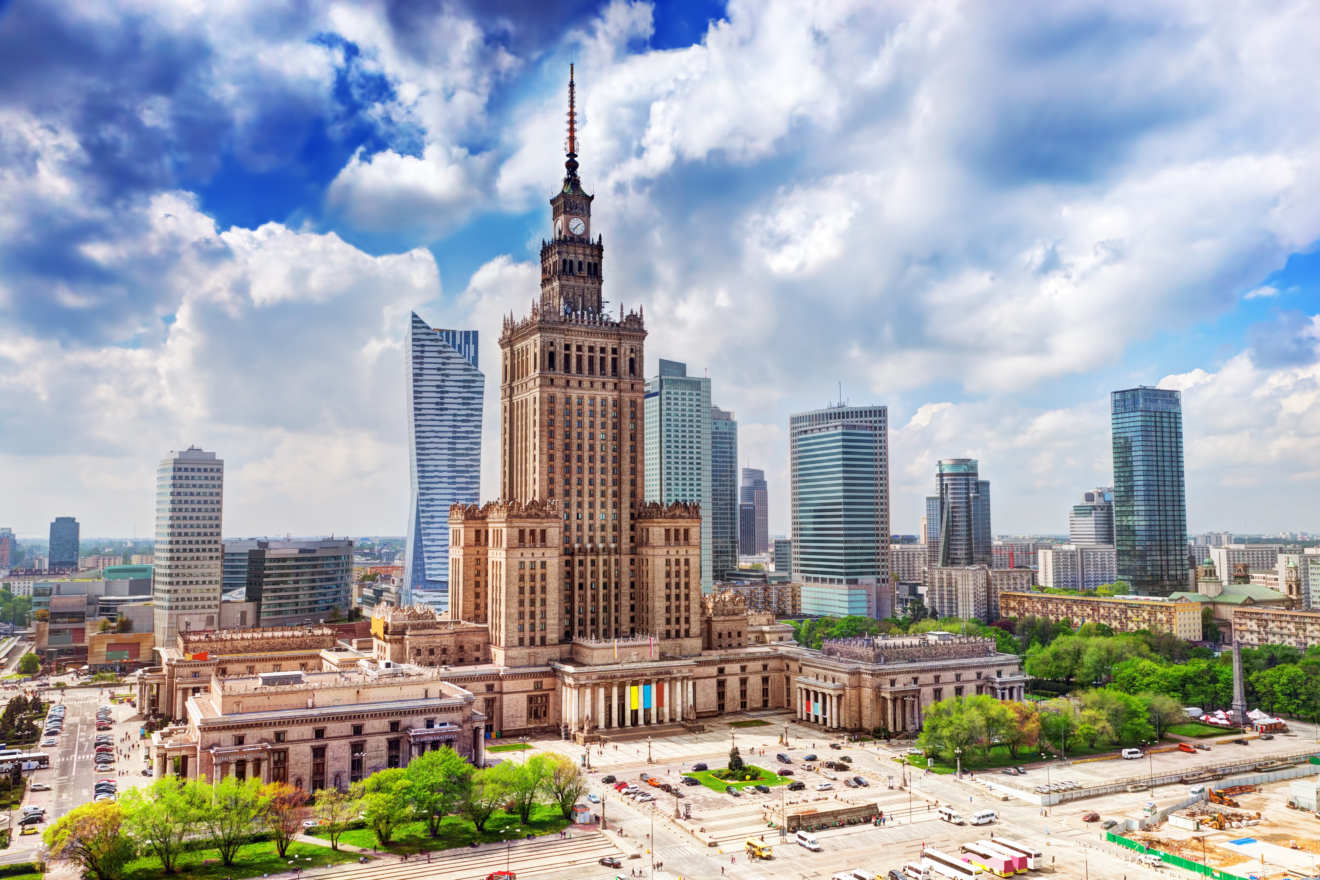 Palace of Culture and Science in Warsaw HD Wallpaper
