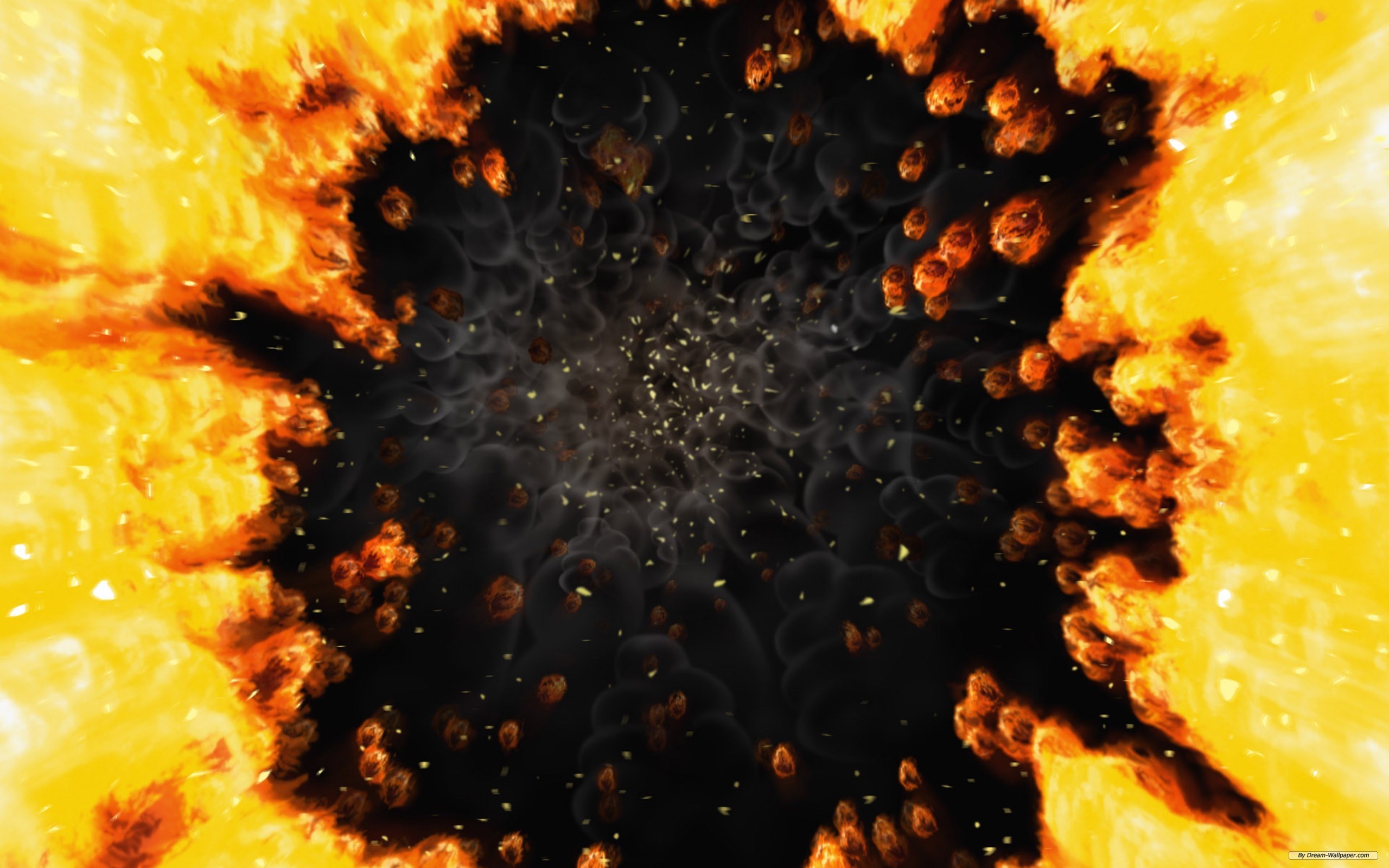 Explosion with fire and smoke HD Wallpaper
