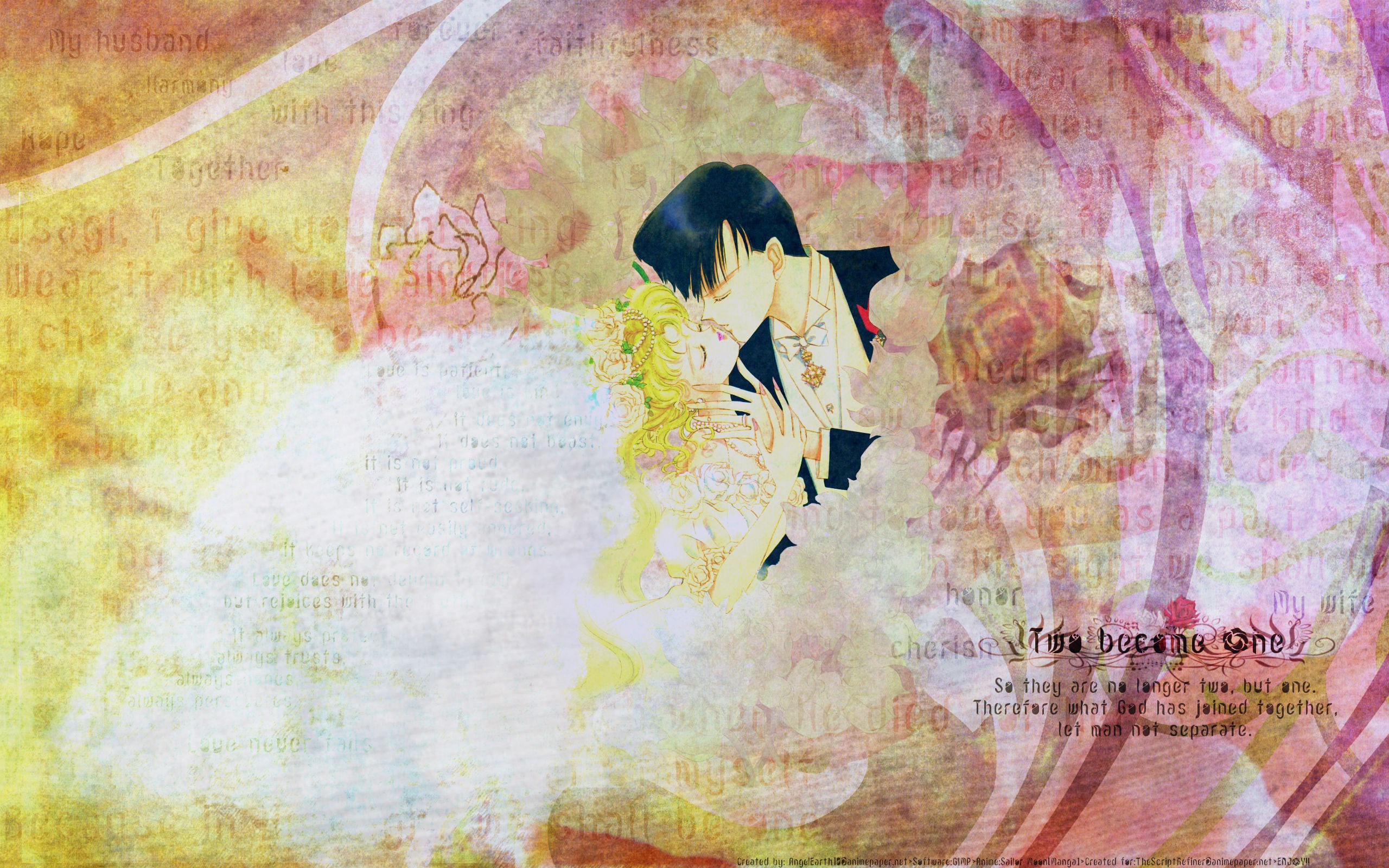 Usagi and Mamoru from Sailor Moon HD Wallpaper