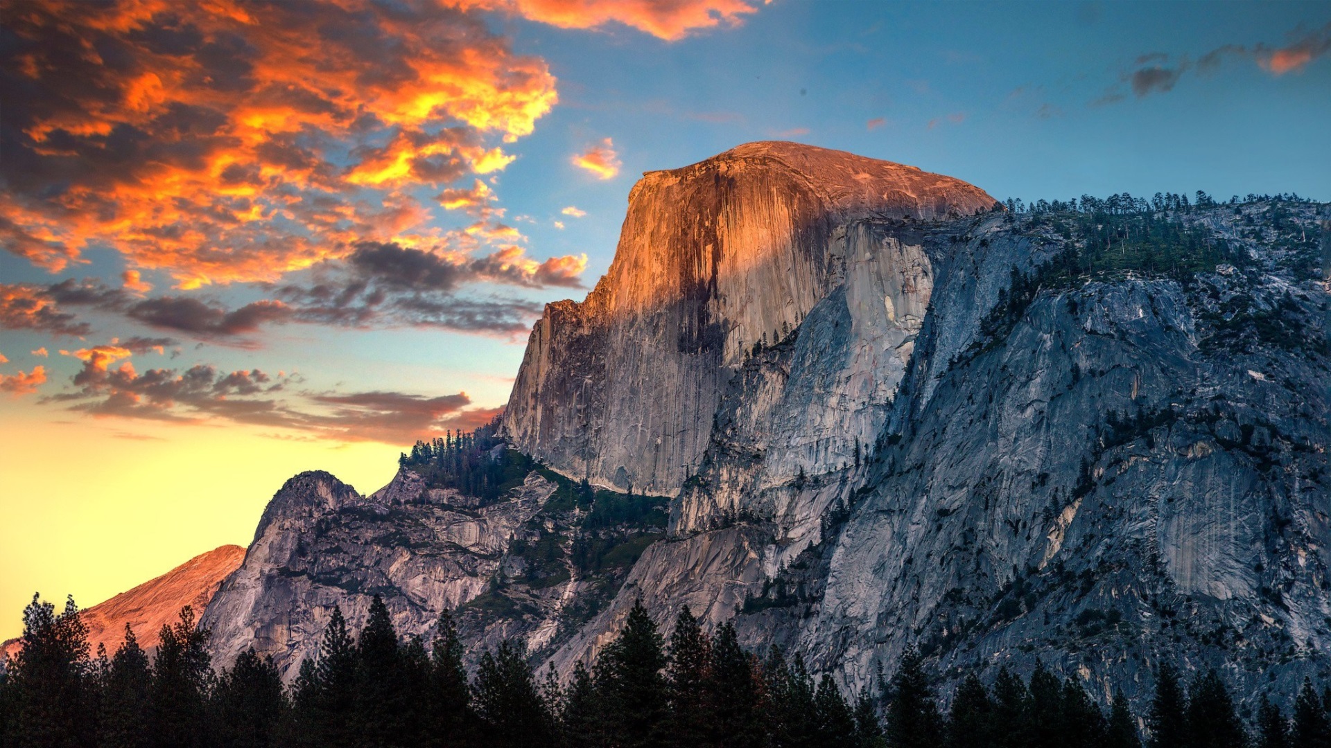 Half Dome Yosemite National Park Sunset HD Wallpaper