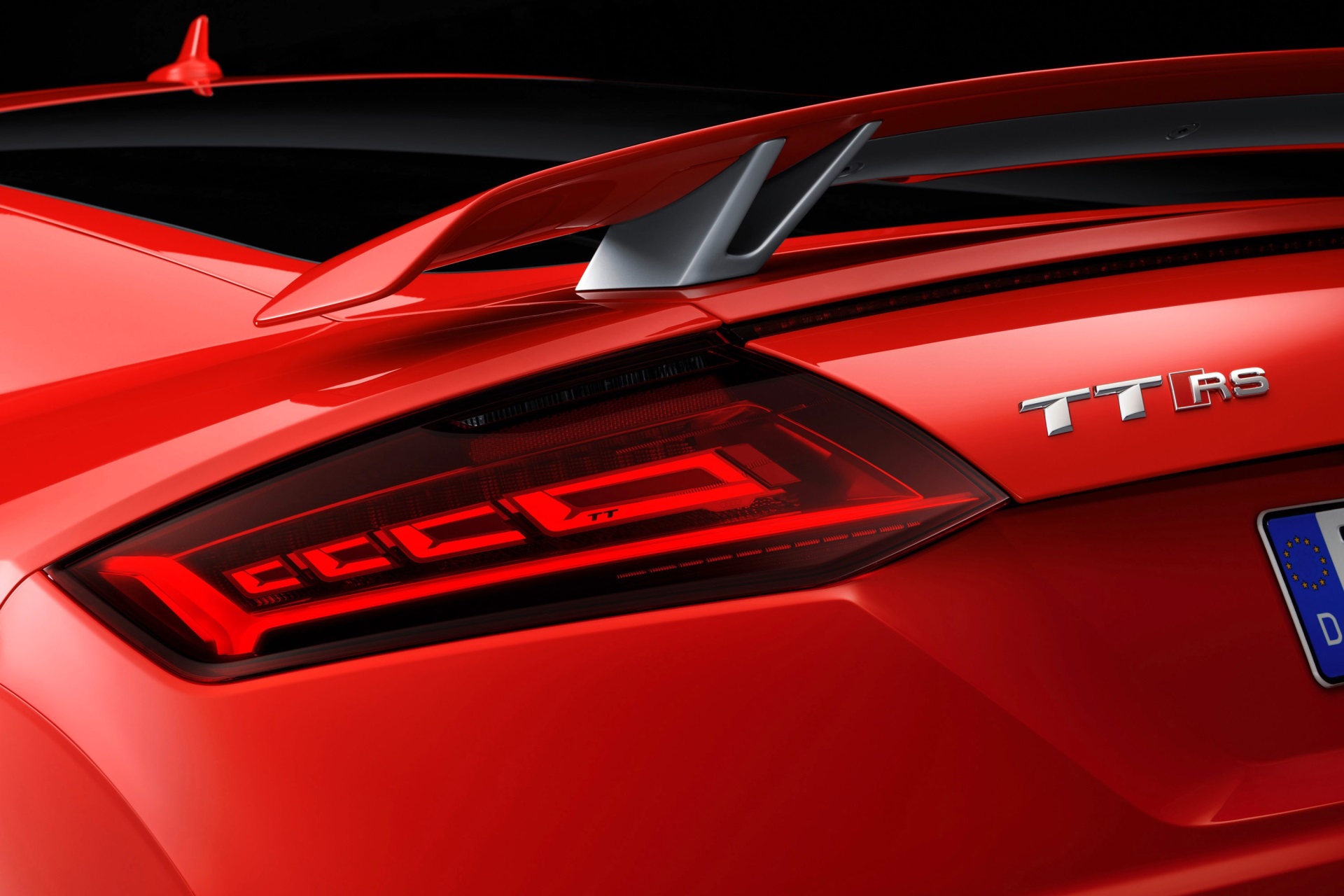 Audi TT RS red car taillights HD Wallpaper