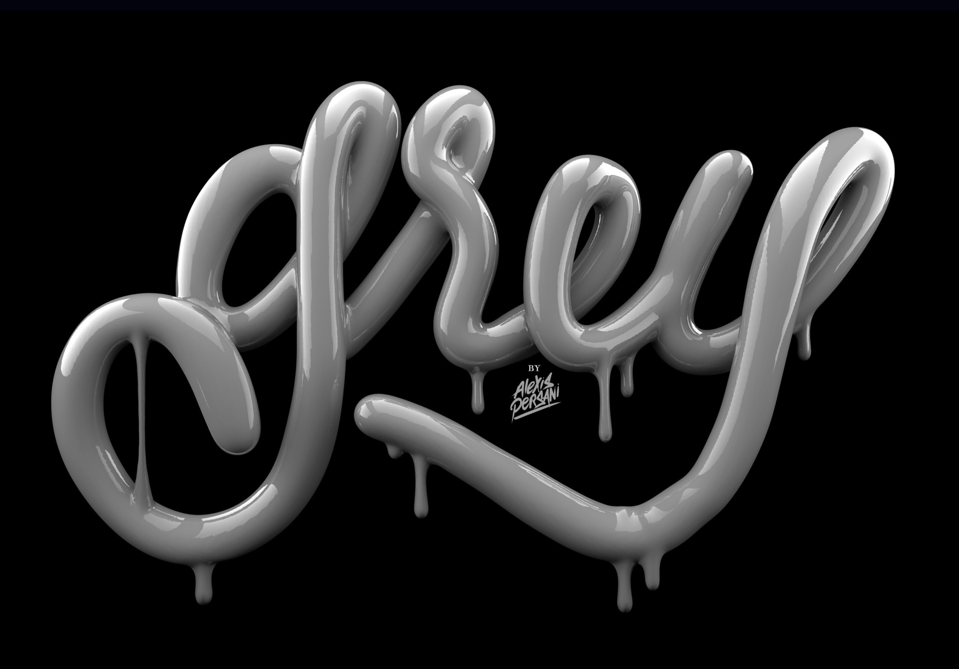Grey graffiti lettering by Alex Persiani HD Wallpaper