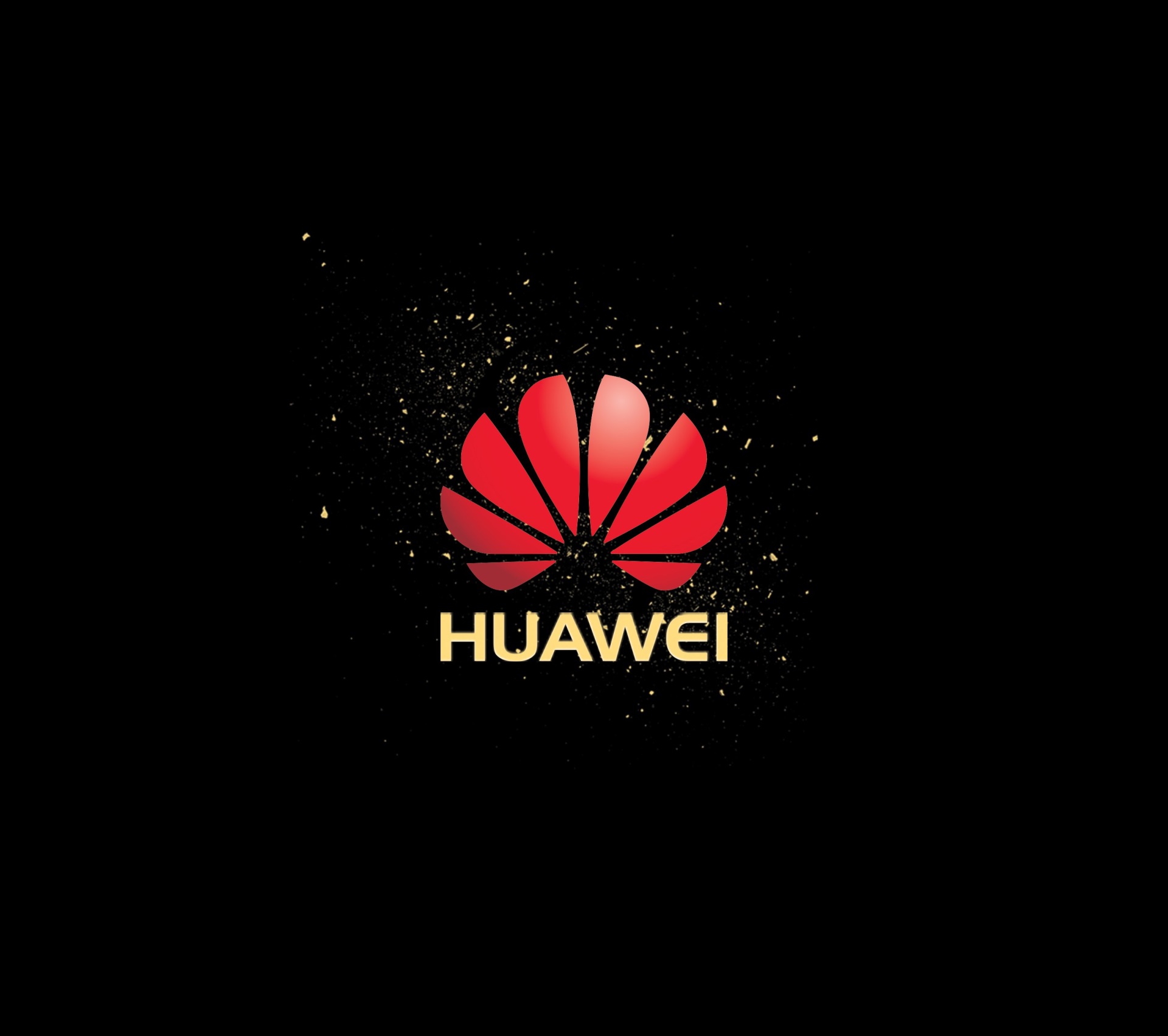 Huawei logo with red flower and gold text HD Wallpaper