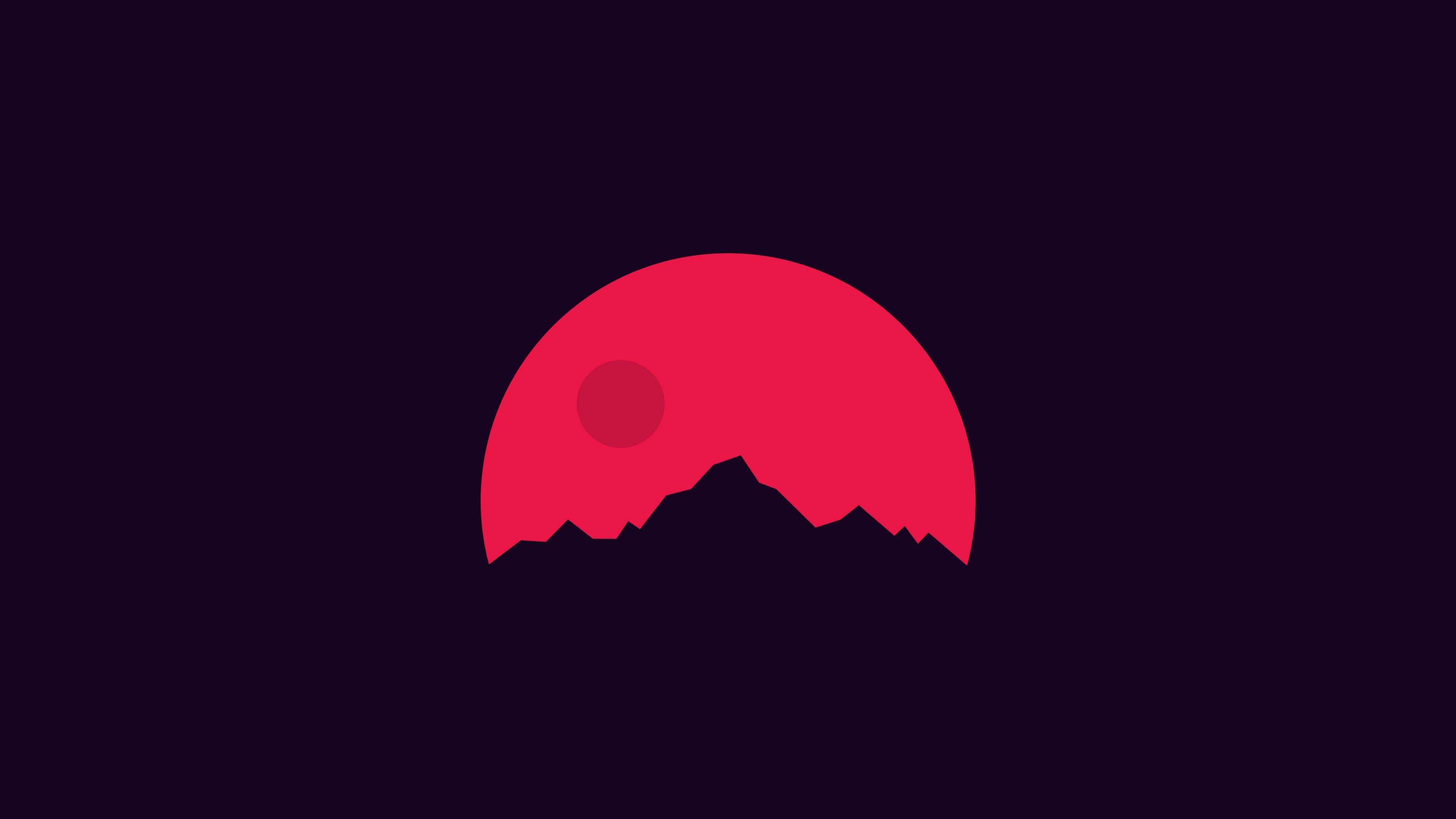 Minimalist 4K Mountain Sunset HD Wallpaper
