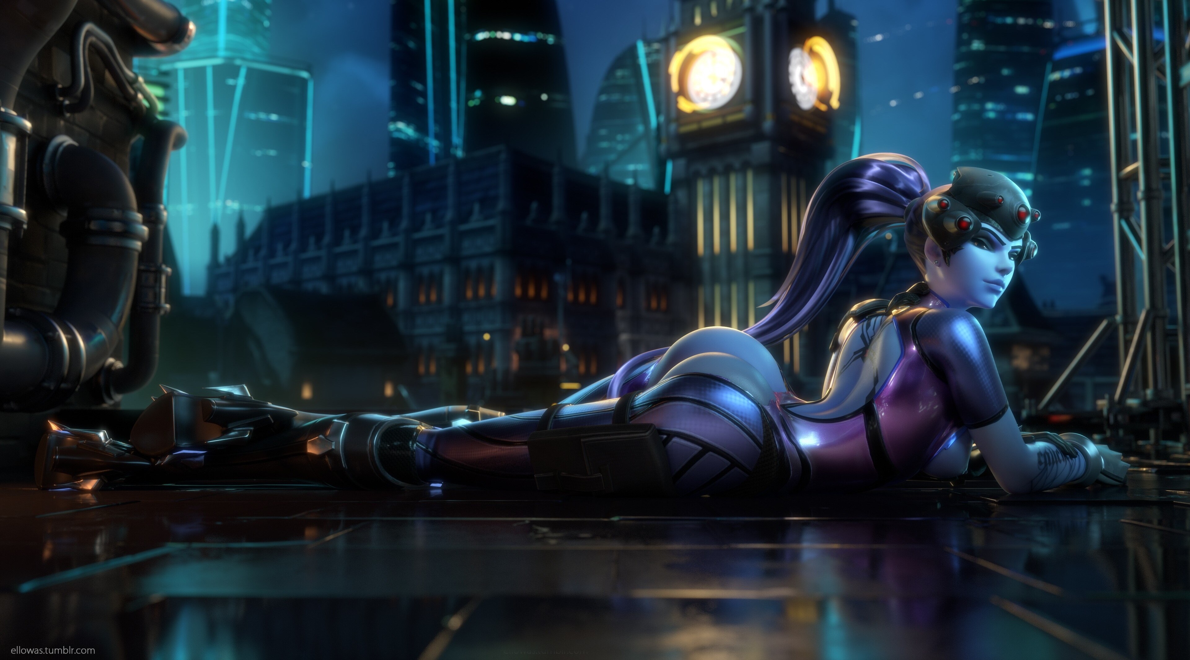 Widowmaker from Overwatch in London 4K HD Wallpaper