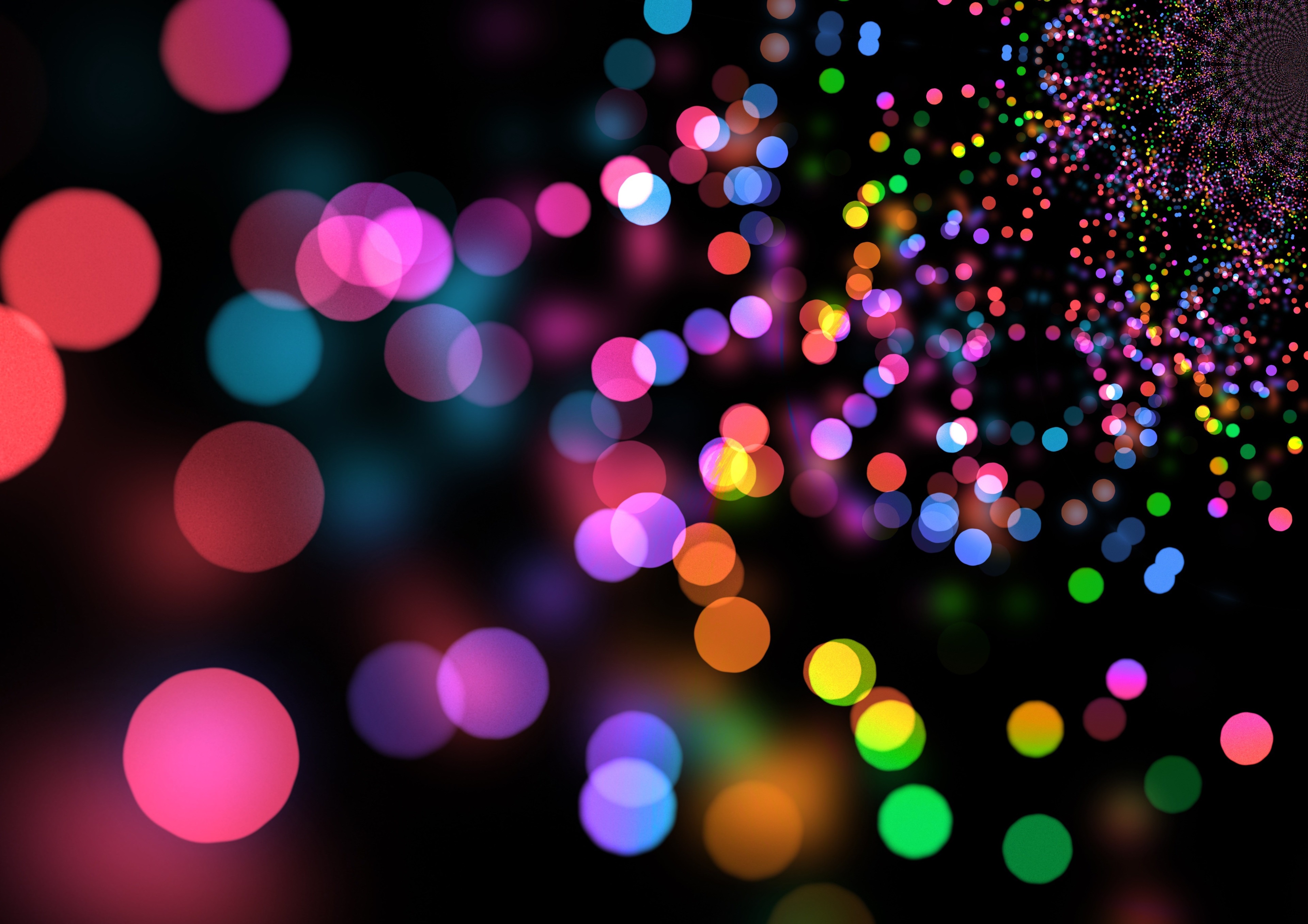 Colorful bokeh lights 4K background HD Wallpaper