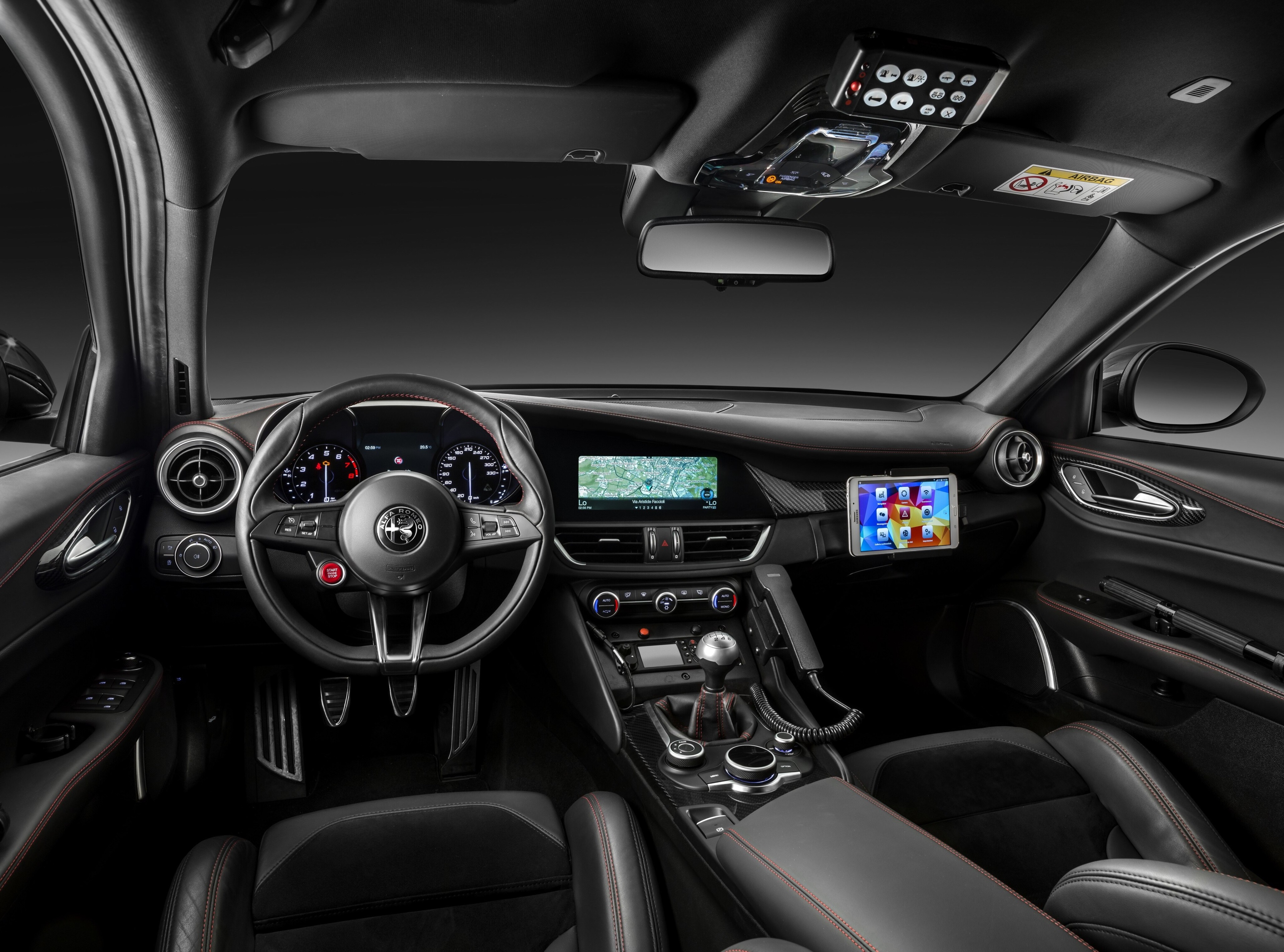 Alfa Romeo Giulia Quadrifoglio Carabinieri interior 4K HD Wallpaper
