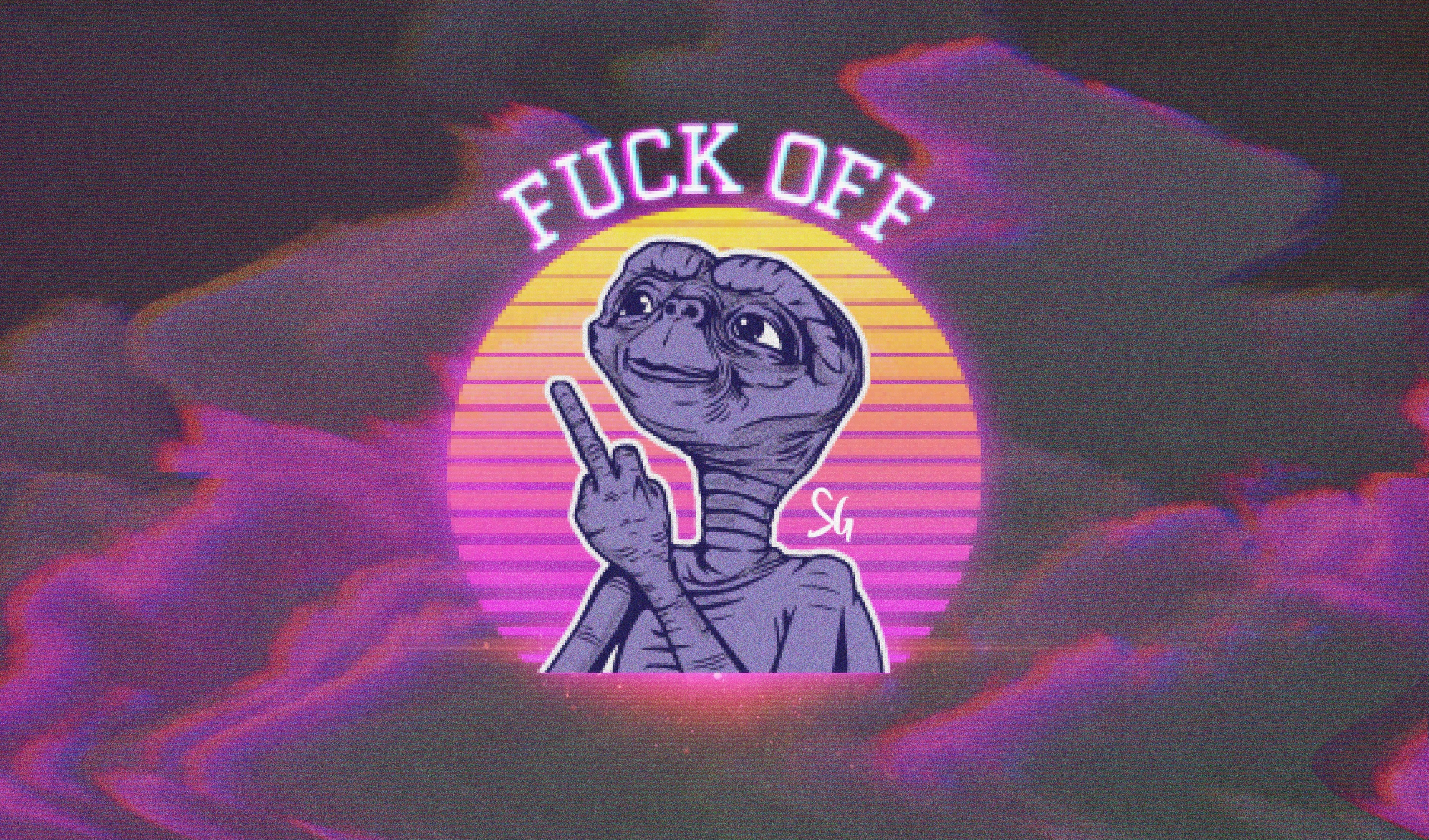 E.T. the Extra-Terrestrial flipping off the viewer HD Wallpaper