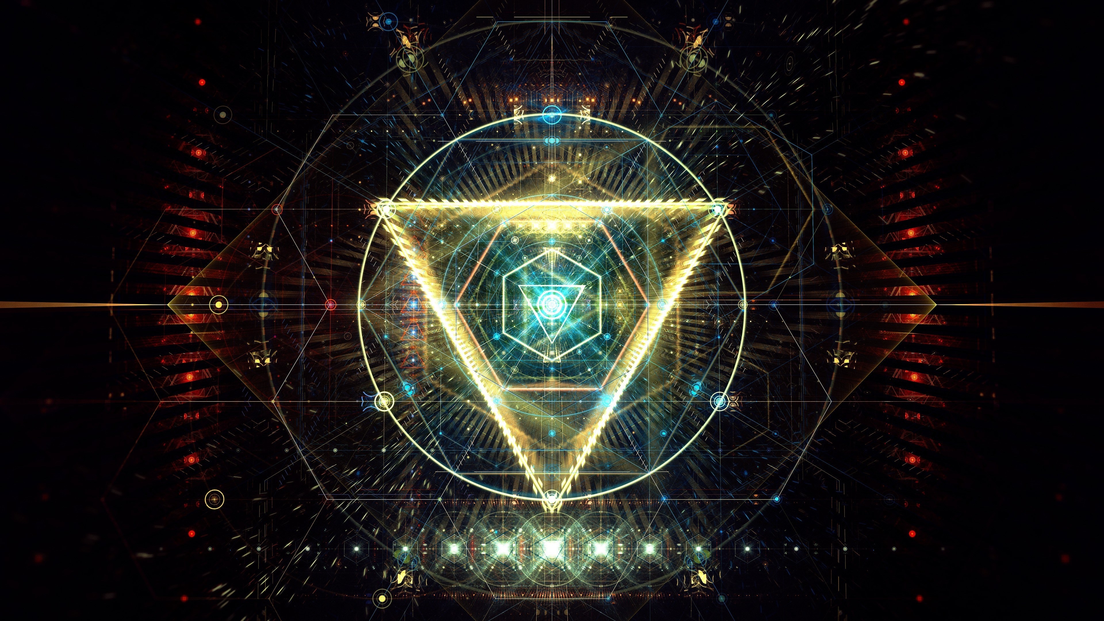 Sacred Geometry Triangle 4K HD Wallpaper