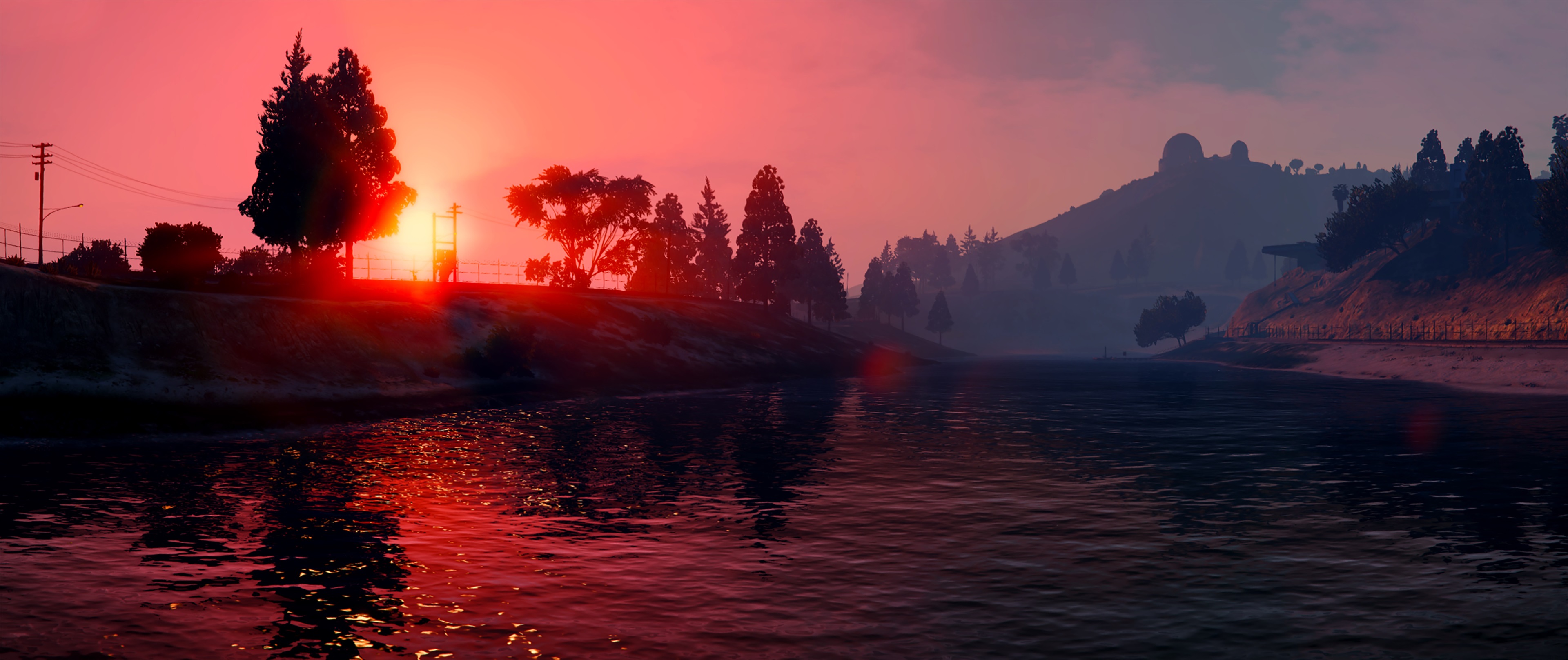 Grand Theft Auto V 4K sunset over water HD Wallpaper