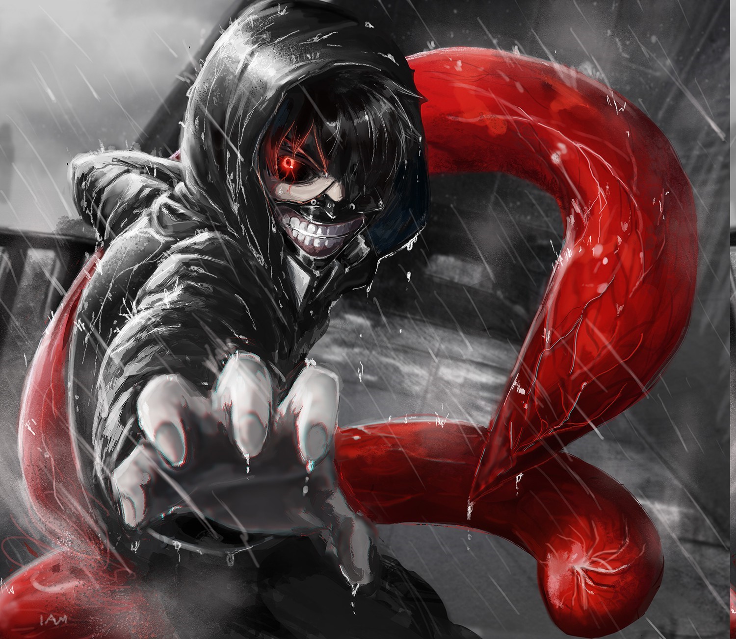 Ken Kaneki from Tokyo Ghoul in the rain HD Wallpaper