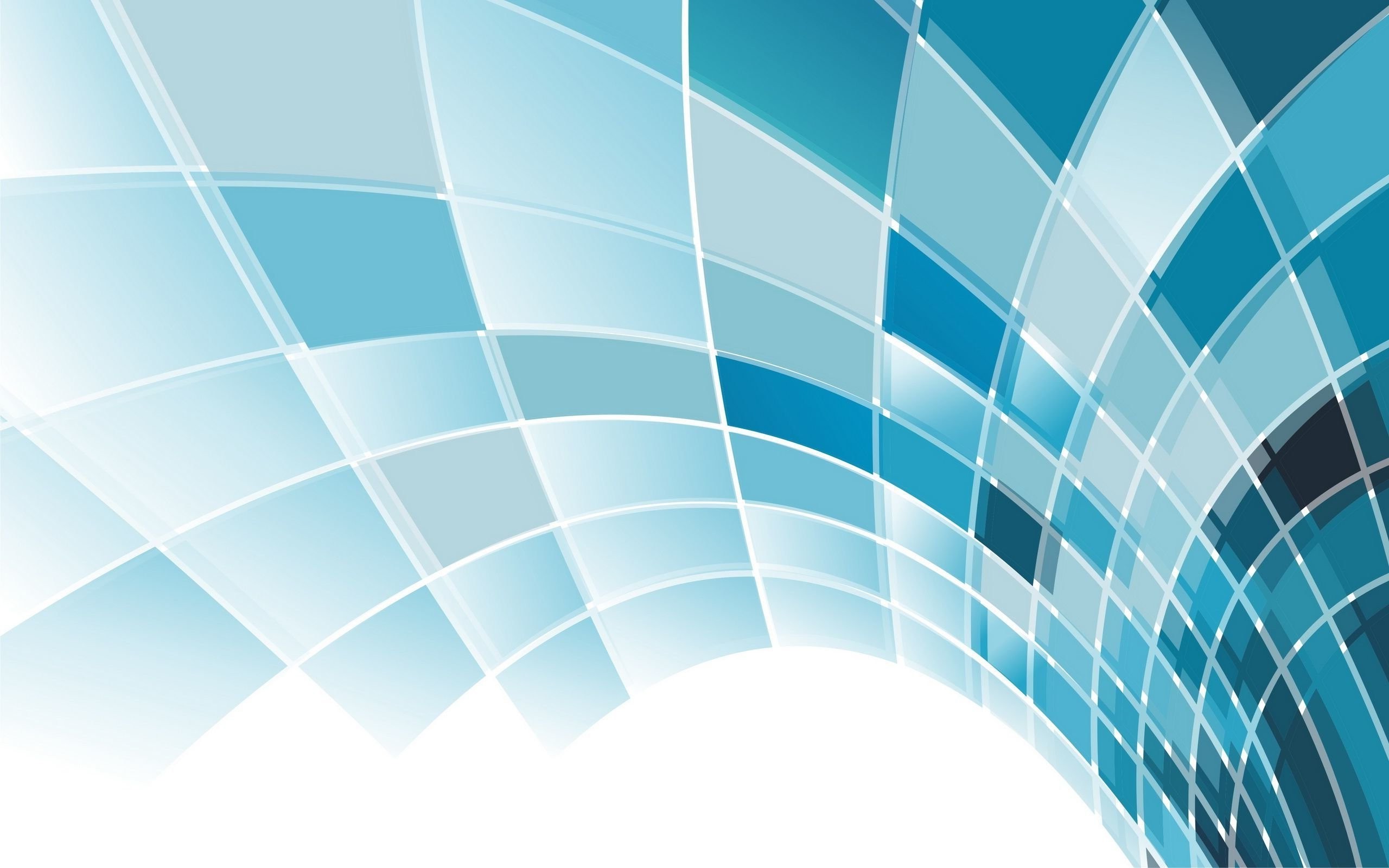 Abstract blue squares with white lines on white background HD Wallpaper
