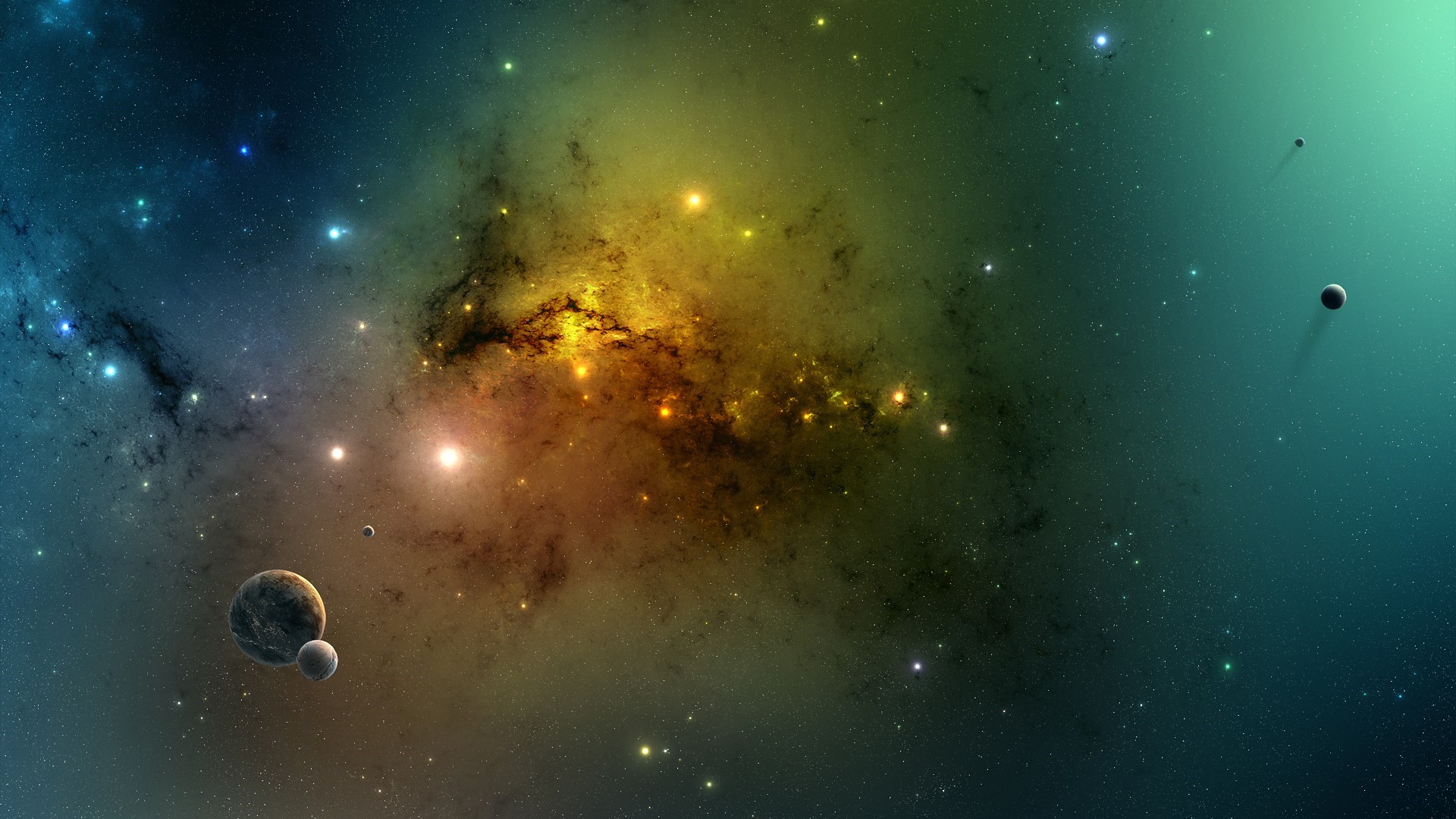 Space nebula with planets and stars HD Wallpaper