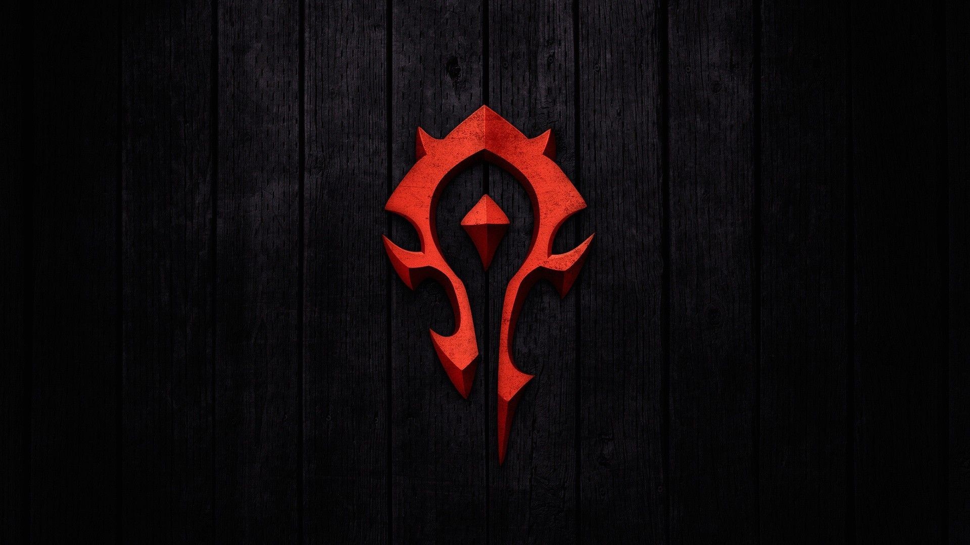 World of Warcraft Horde Symbol on Wood HD Wallpaper