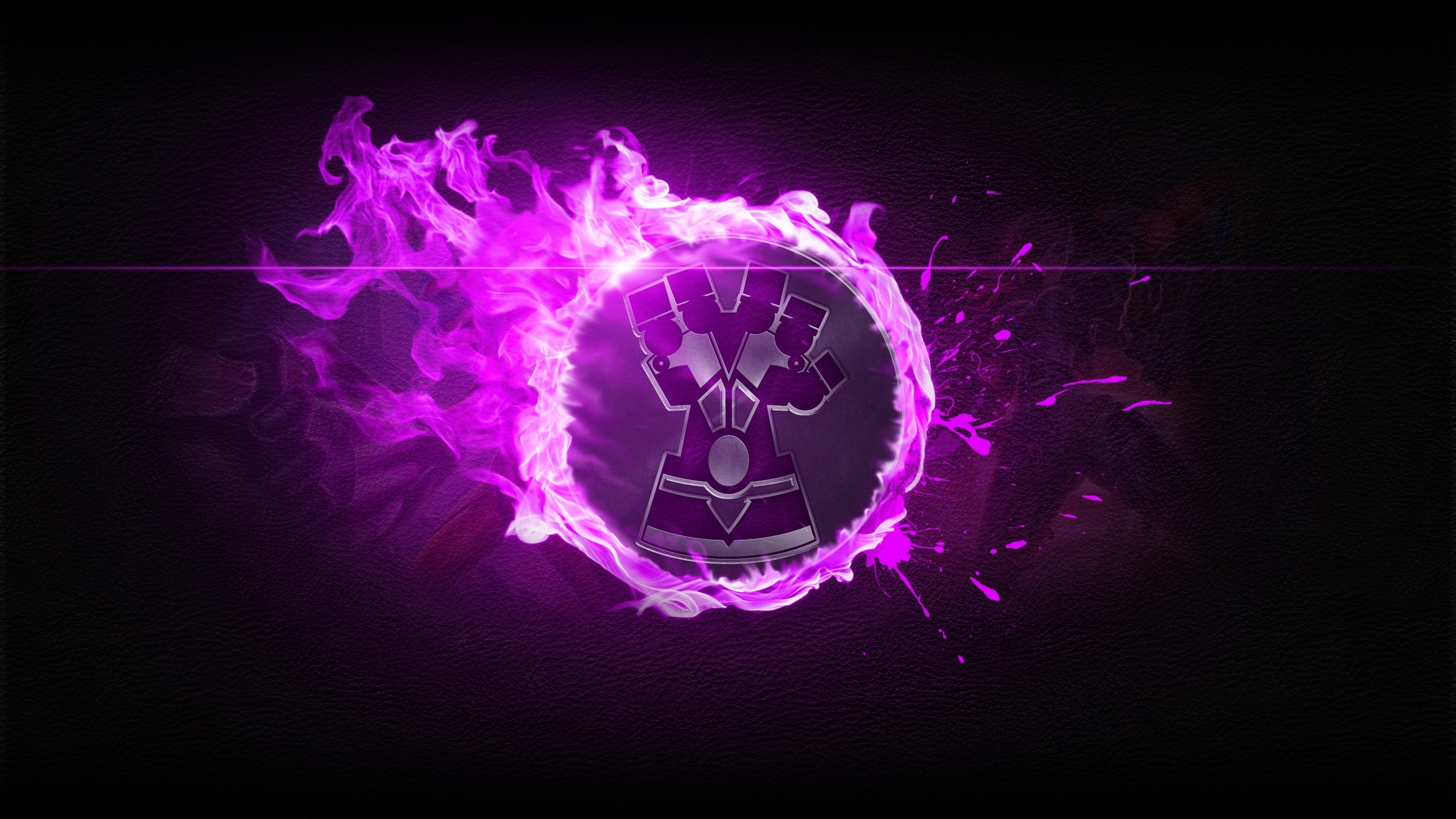 Vi from League of Legends logo with purple fire HD Wallpaper