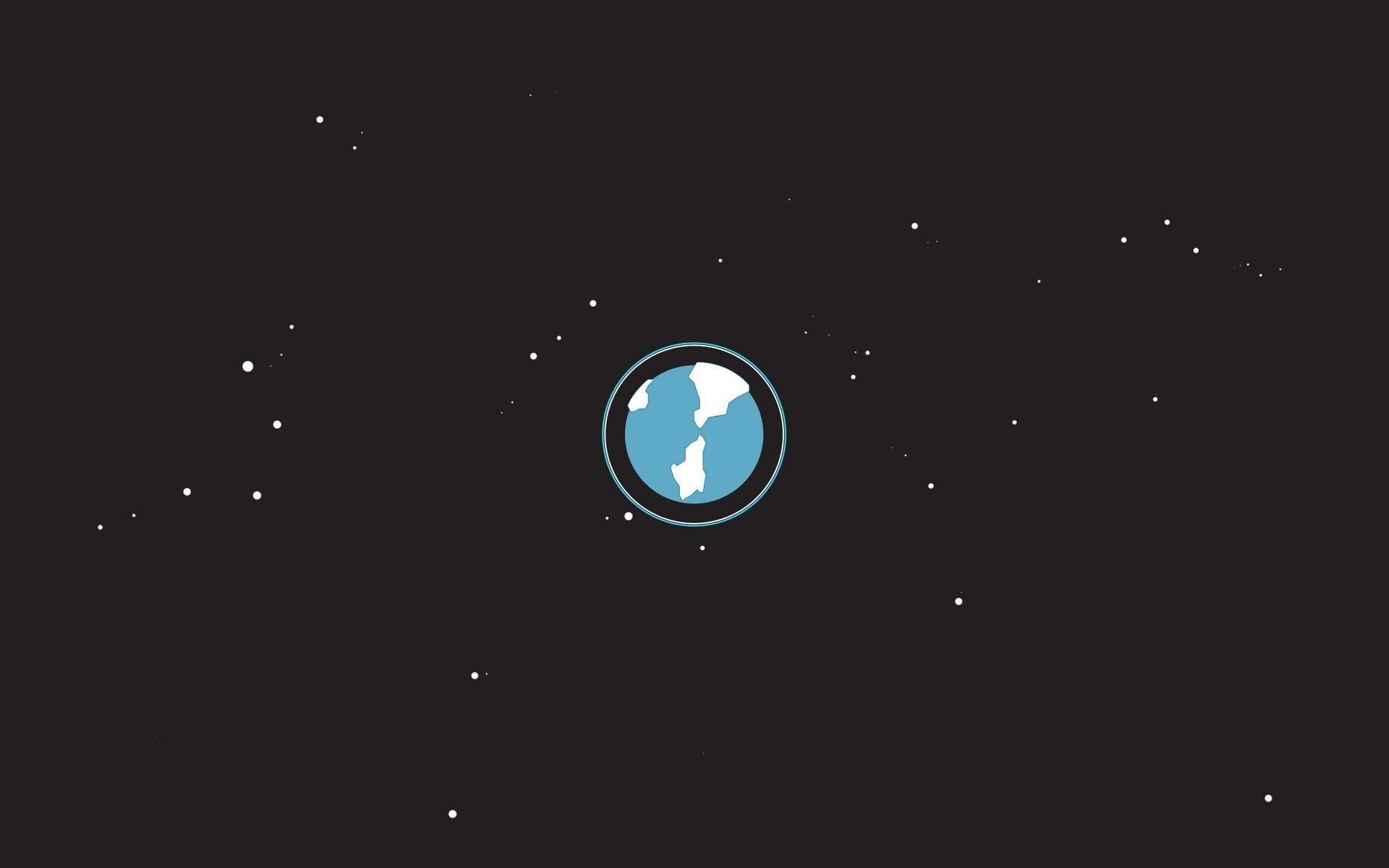Minimalist Earth in Space with Stars HD Wallpaper