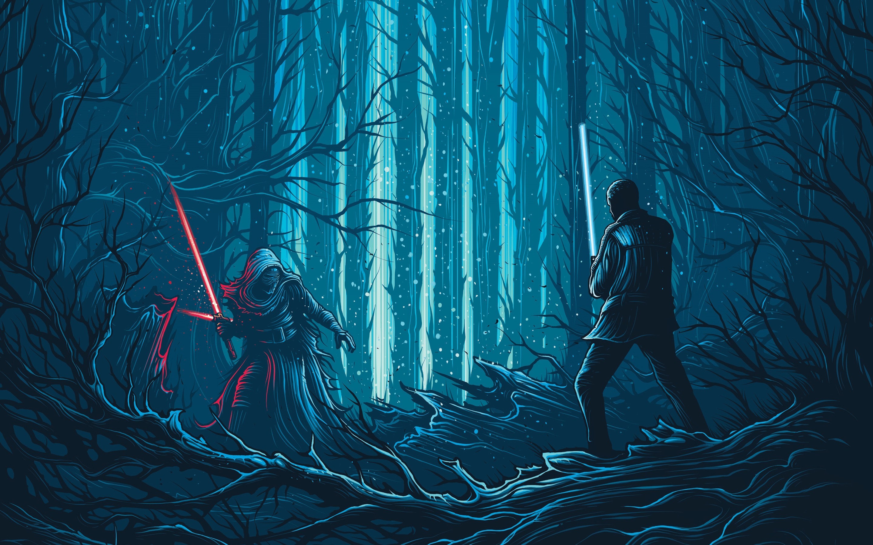 Kylo Ren and Luke Skywalker from Star Wars HD Wallpaper