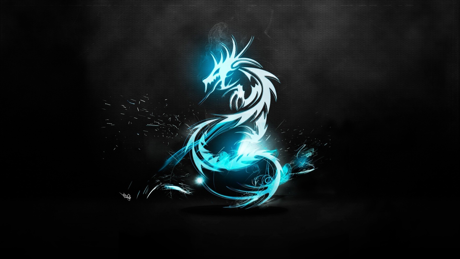 Abstract blue dragon fantasy art HD Wallpaper