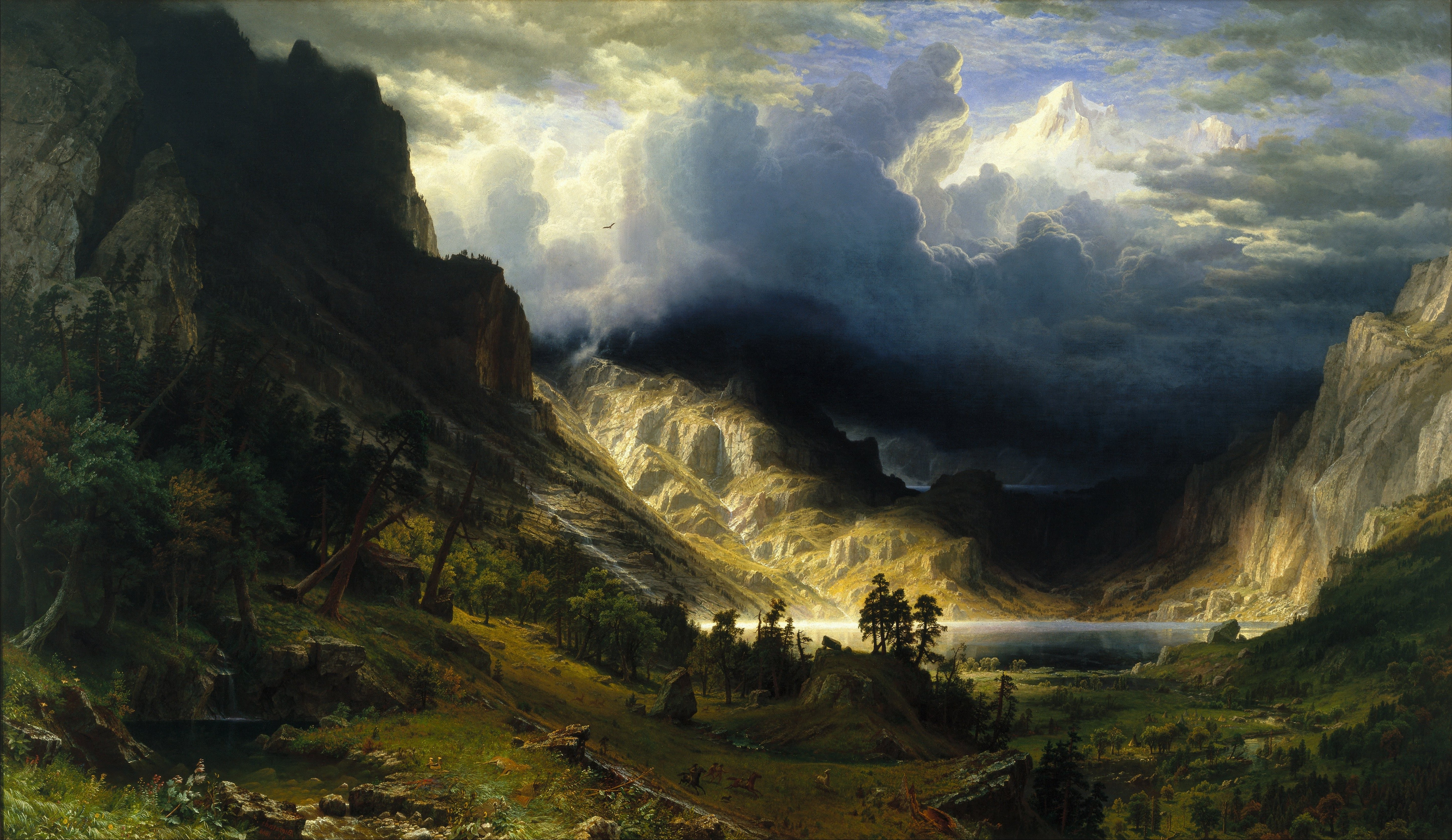 Storm Over Rocky Mountain Valley Landscape HD Wallpaper