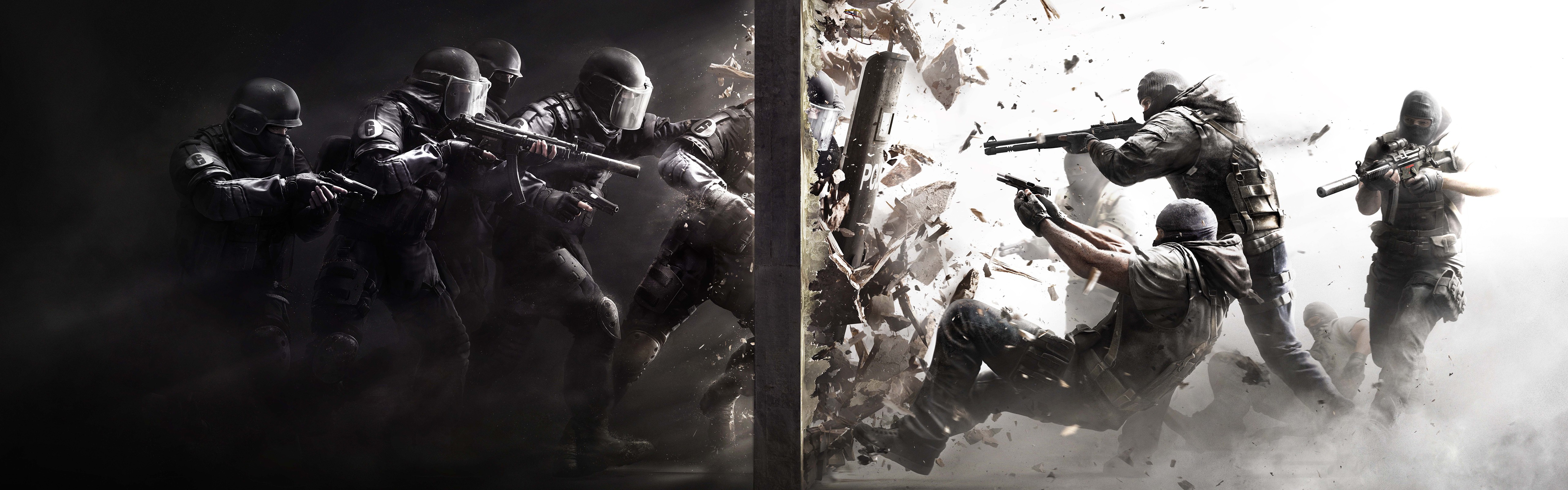 Rainbow Six Siege tactical special forces team breaching a wall HD Wallpaper