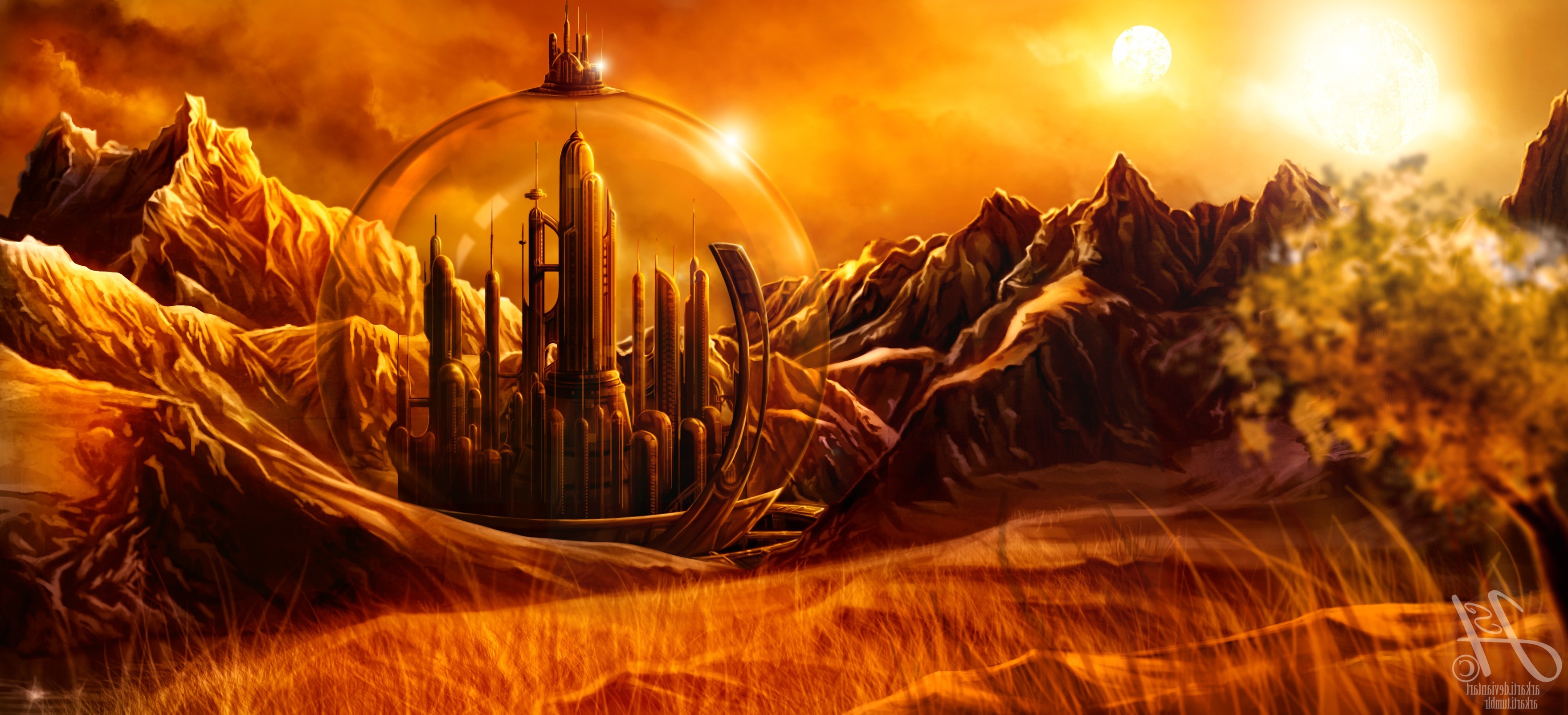 Futuristic City under a Dome on Gallifrey HD Wallpaper