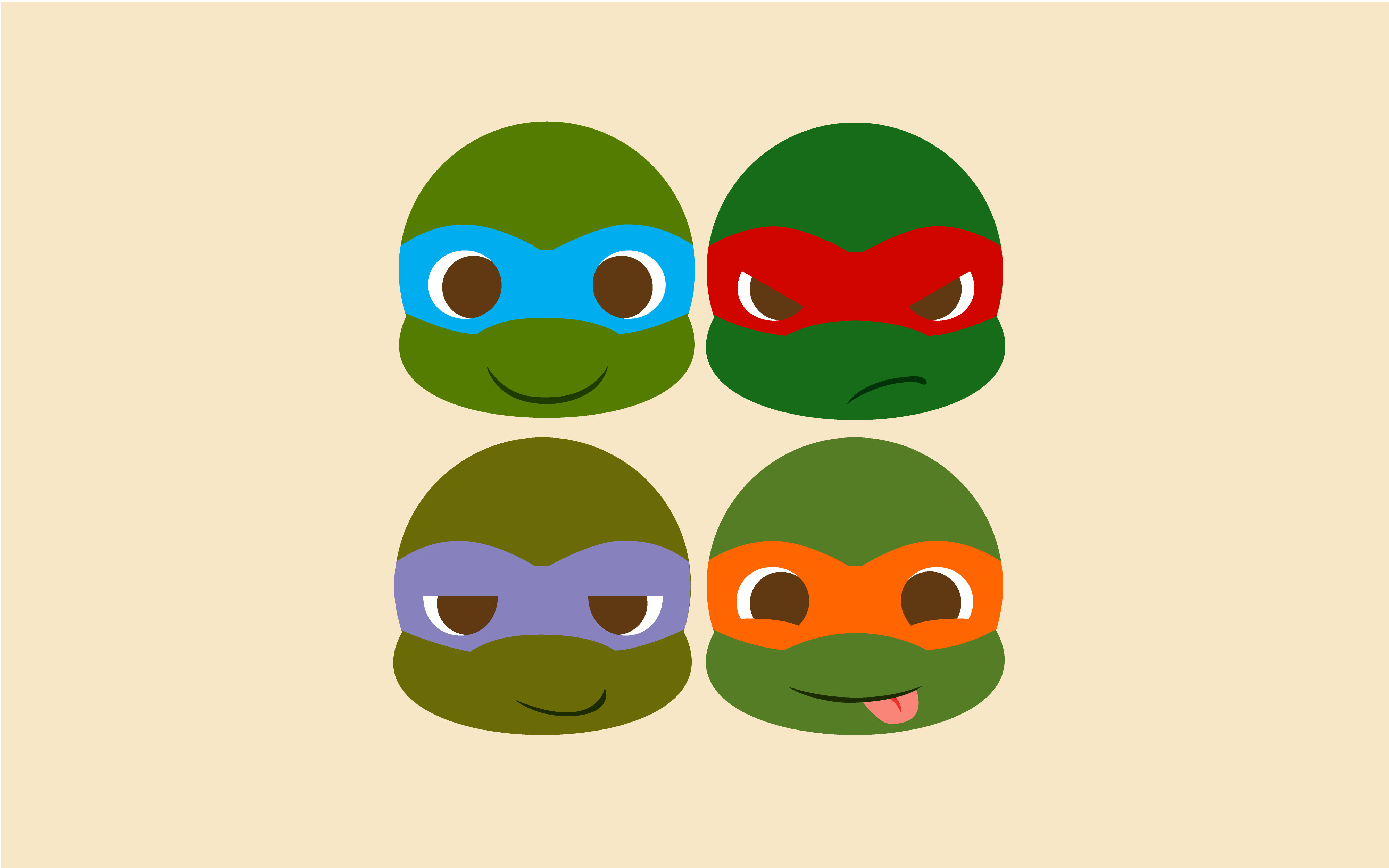 Teenage Mutant Ninja Turtles faces HD Wallpaper