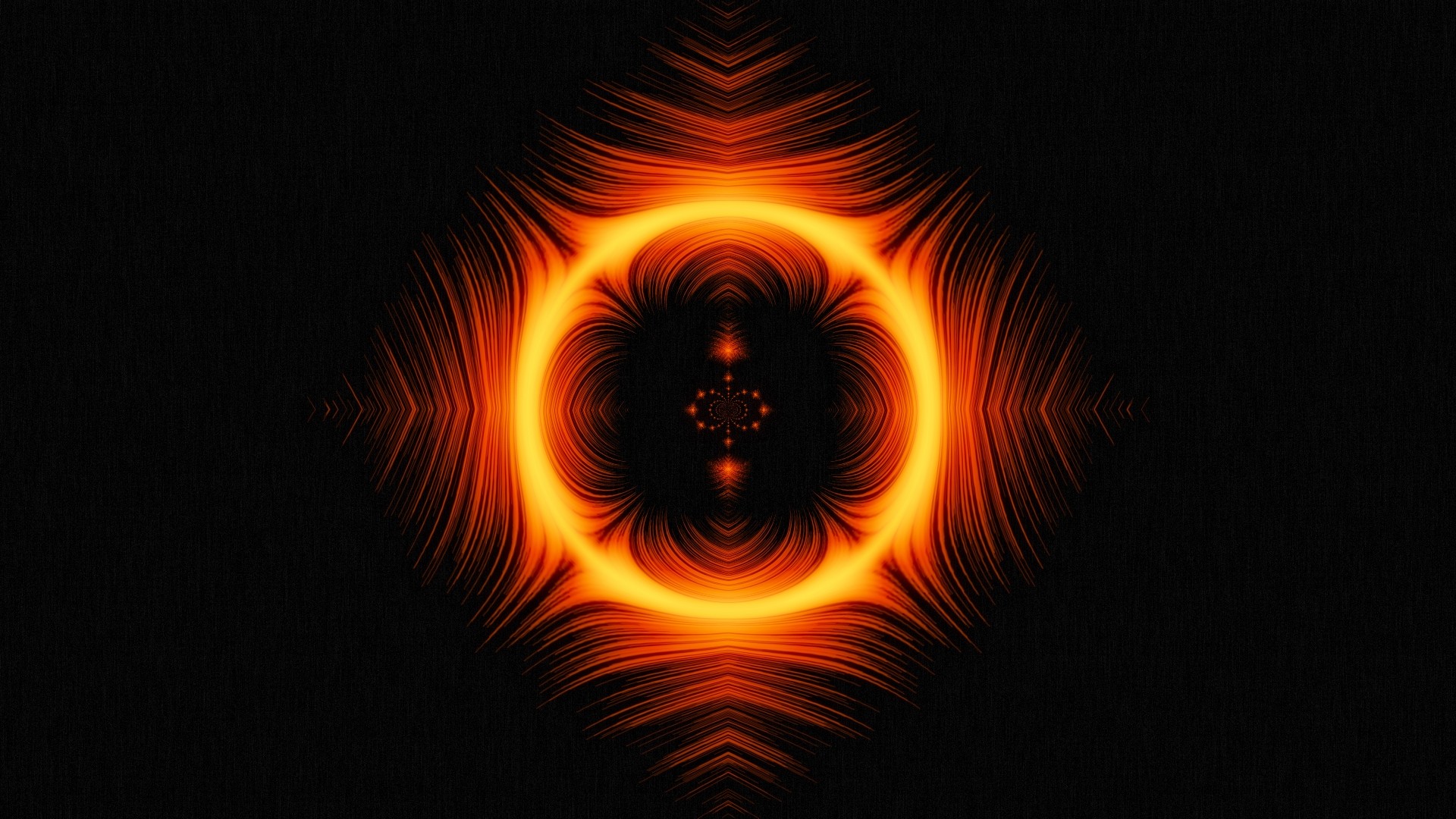 Orange abstract glowing psychedelic pattern HD Wallpaper
