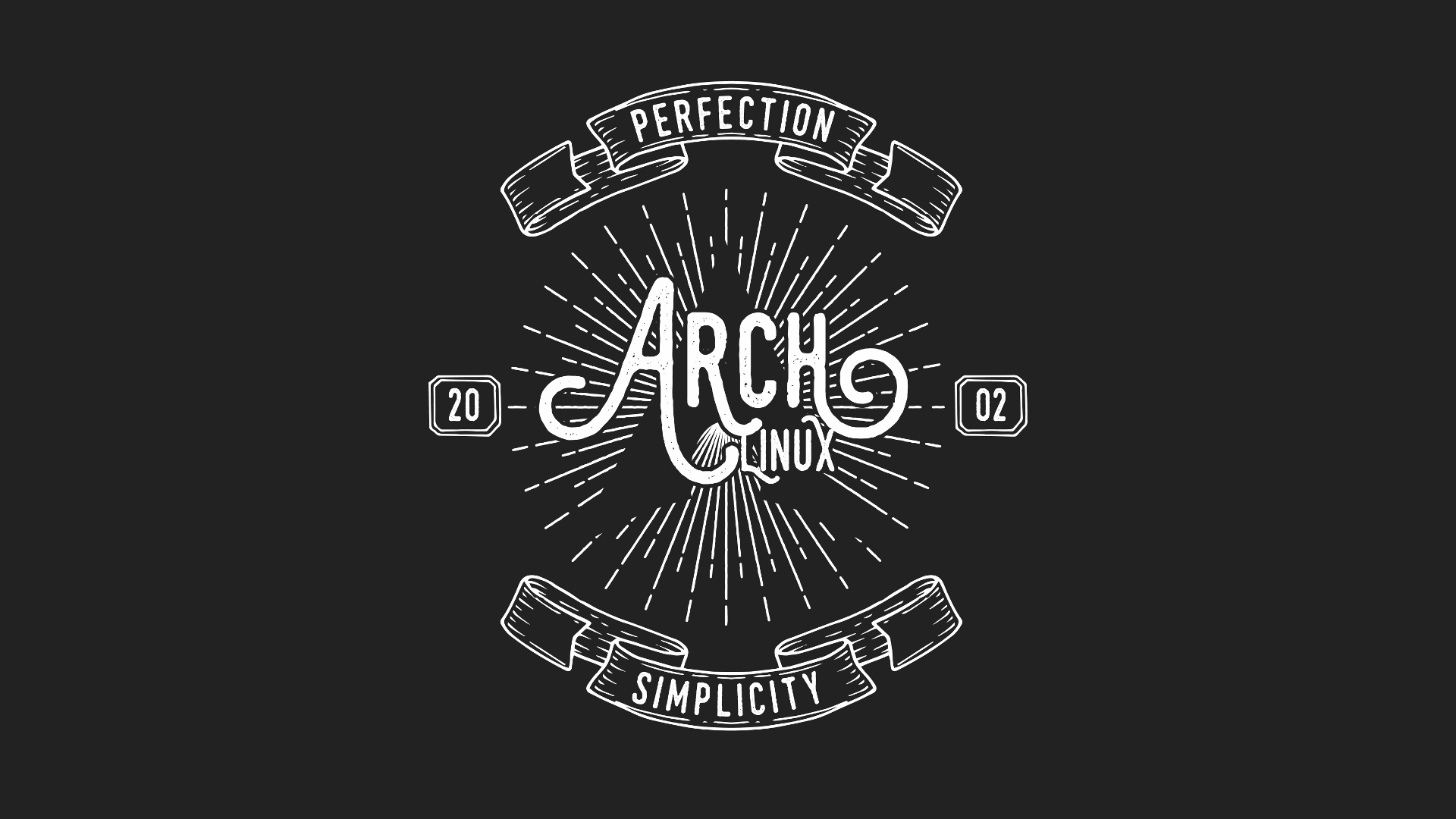 Arch Linux logo with 'Perfection' and 'Simplicity' HD Wallpaper