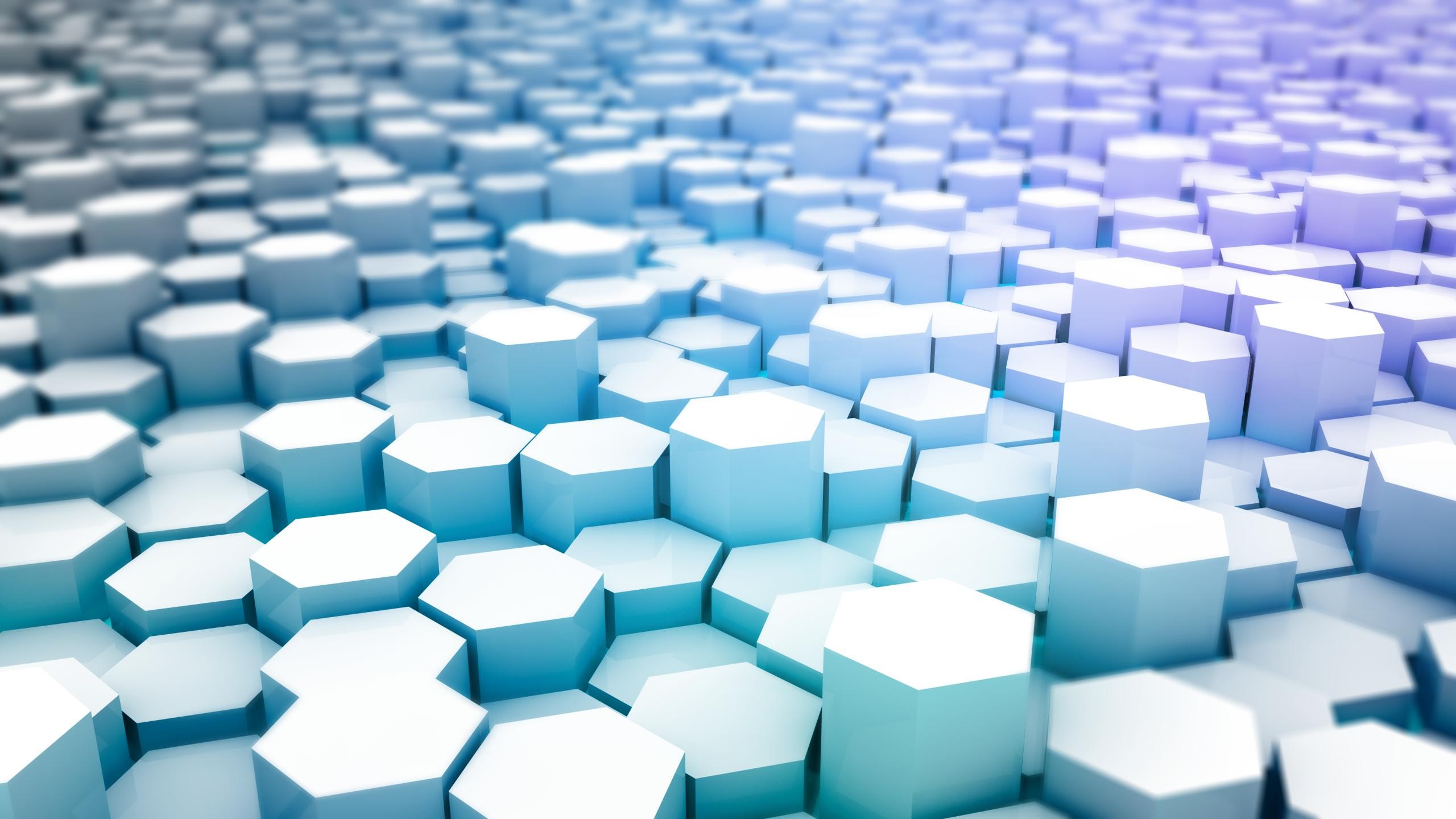 Abstract Blue and White Hexagonal Pattern HD Wallpaper