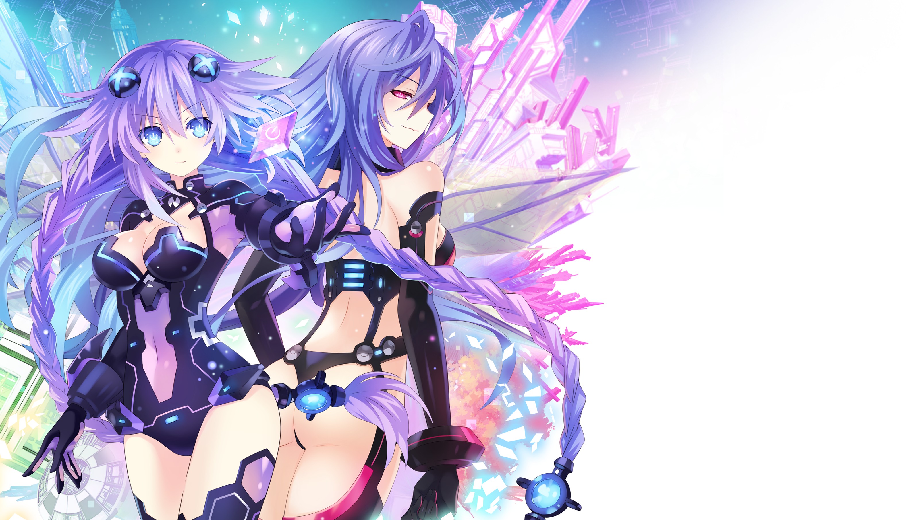 Neptune and Plutia from Hyperdimension Neptunia HD Wallpaper