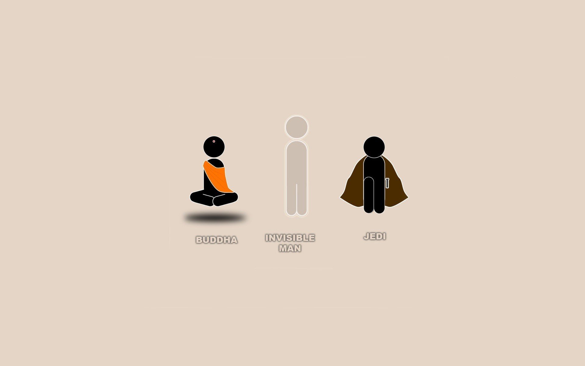 Buddha, Invisible Man, and Jedi minimalism HD Wallpaper