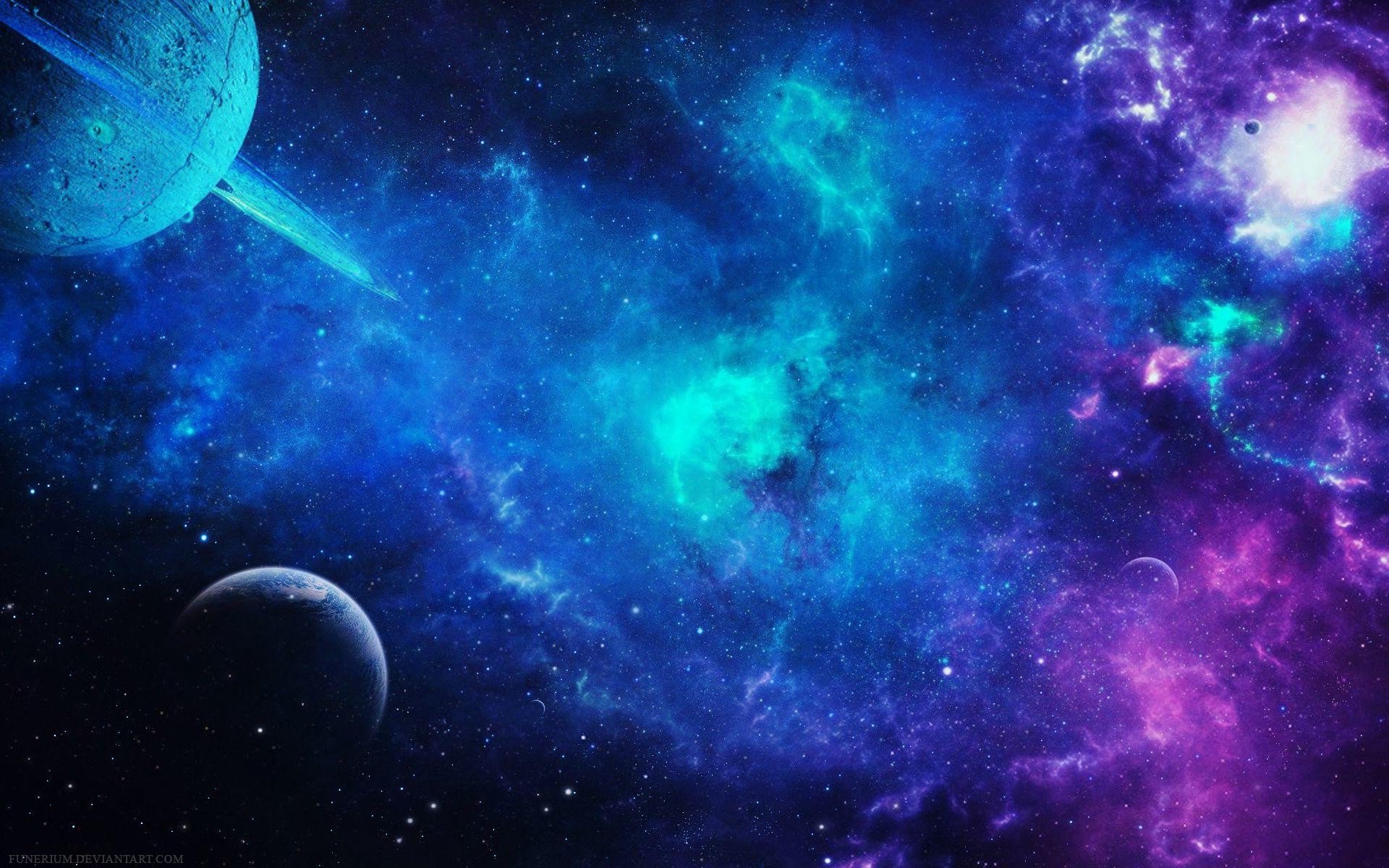 Colorful 3D Space Galaxy with Stars HD Wallpaper
