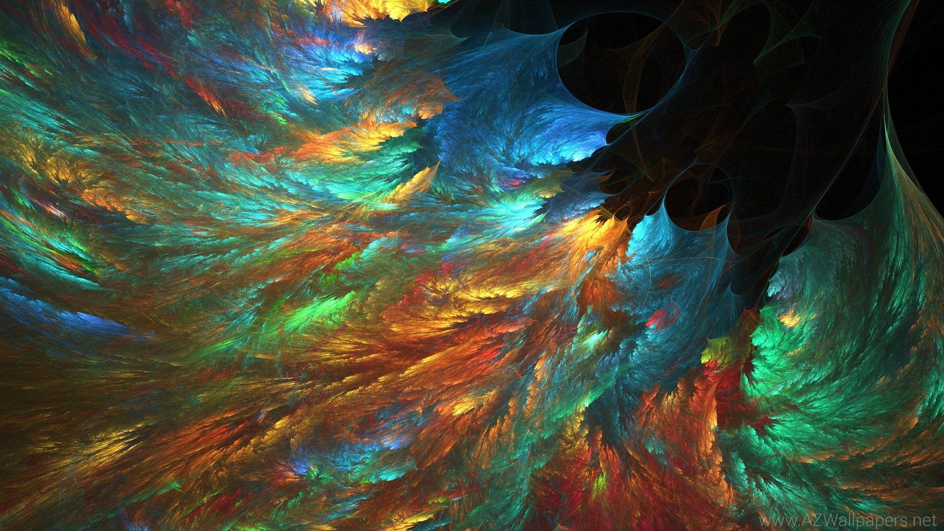 Abstract fractal art with swirling colors HD Wallpaper