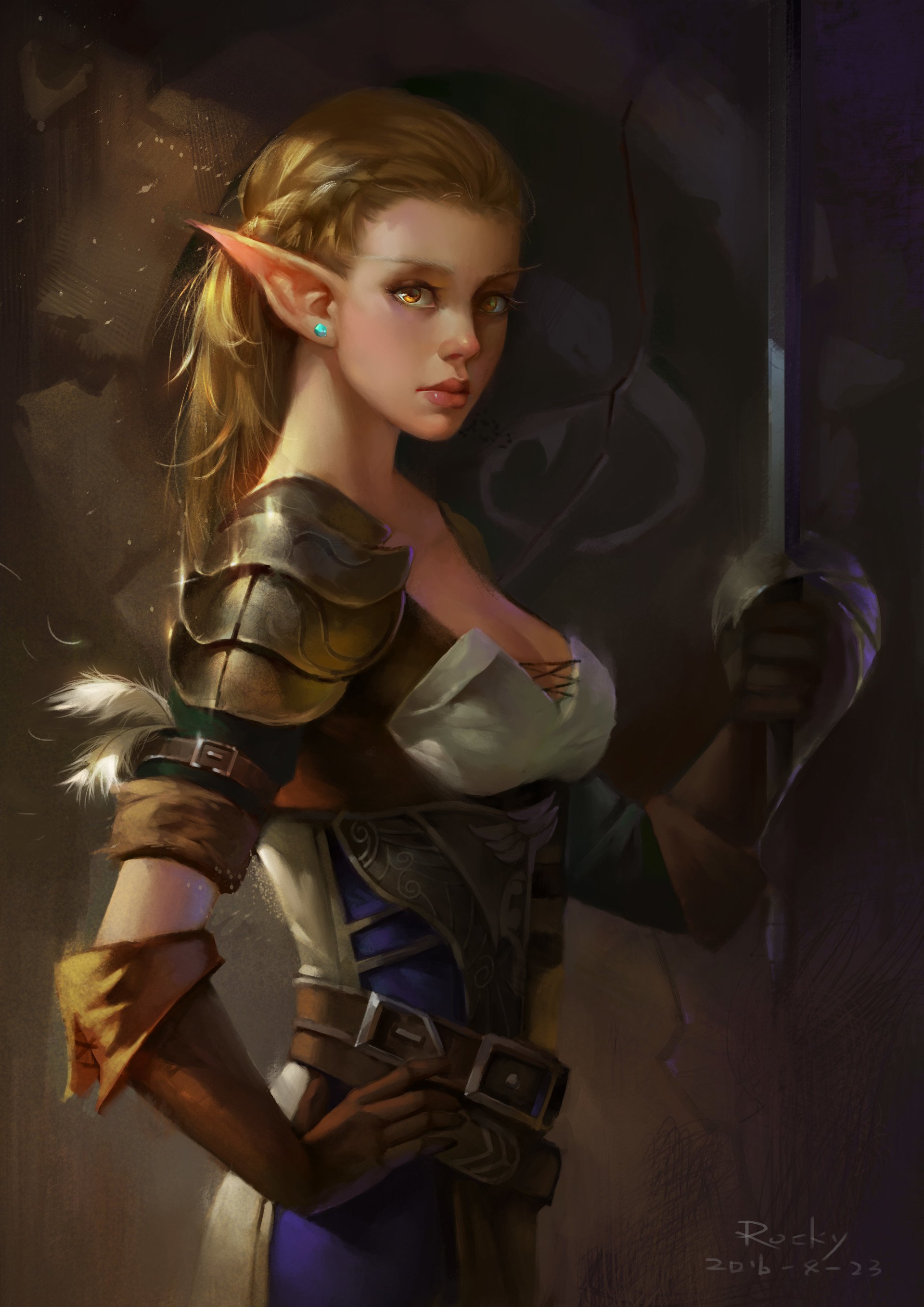 Elf warrior with sword HD Wallpaper