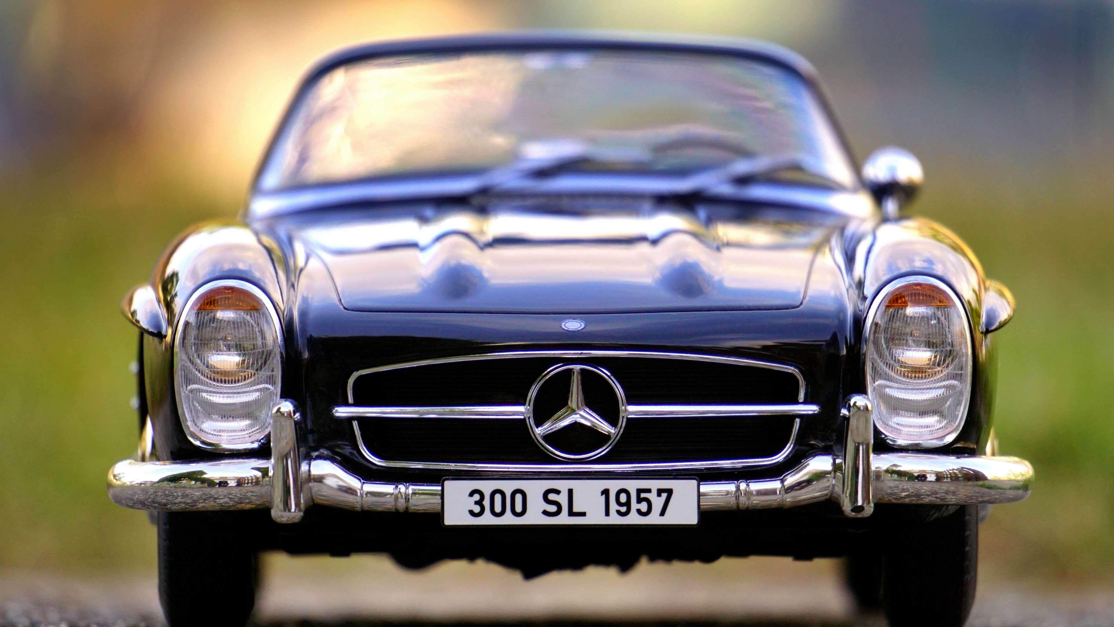 Black 1957 Mercedes-Benz 300 SL Roadster HD Wallpaper
