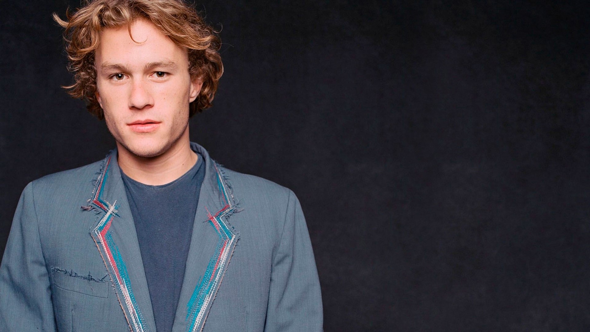 Heath Ledger in a Blue Jacket HD Wallpaper