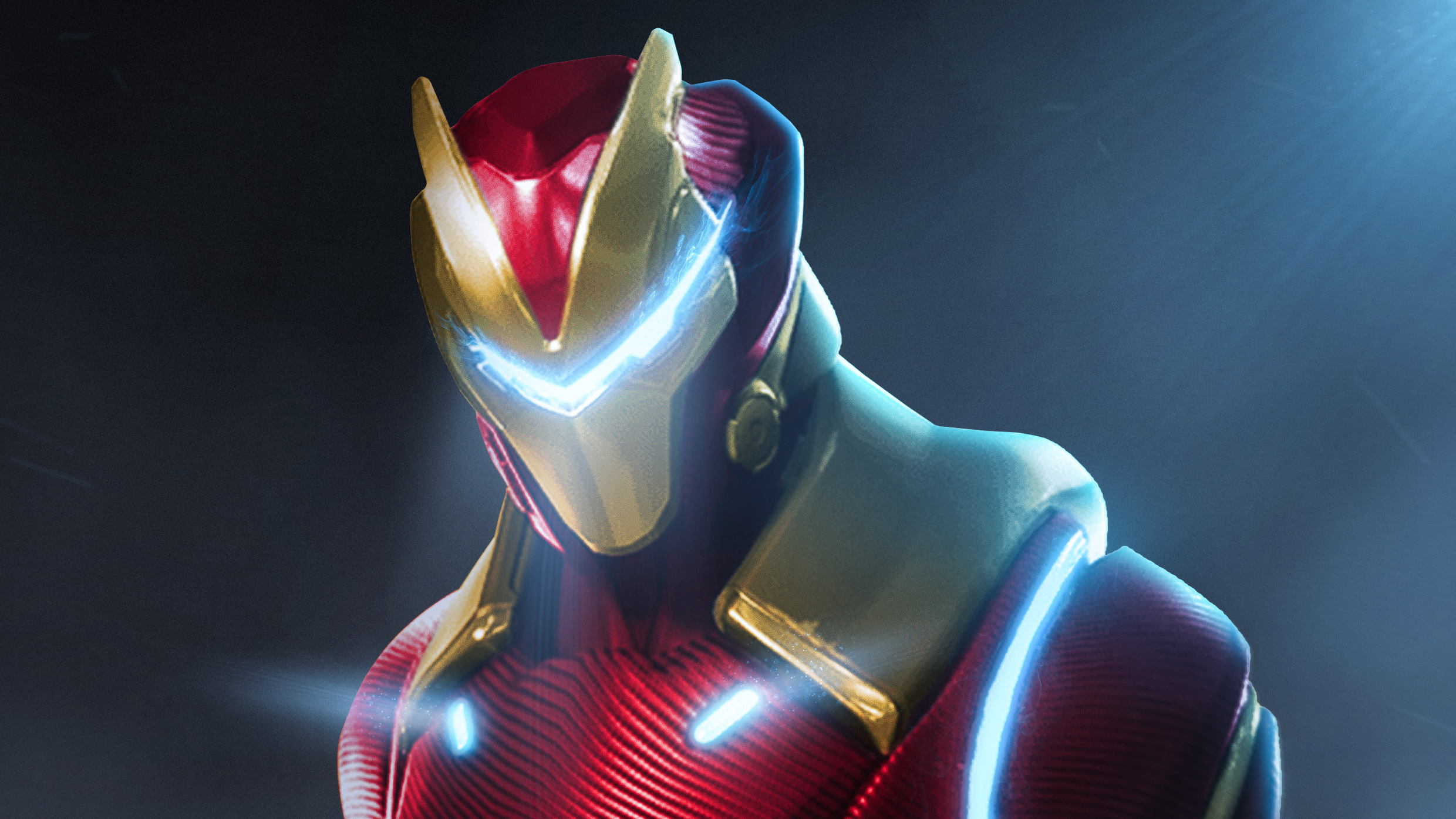 Fortnite character with Iron Man-like armor HD Wallpaper