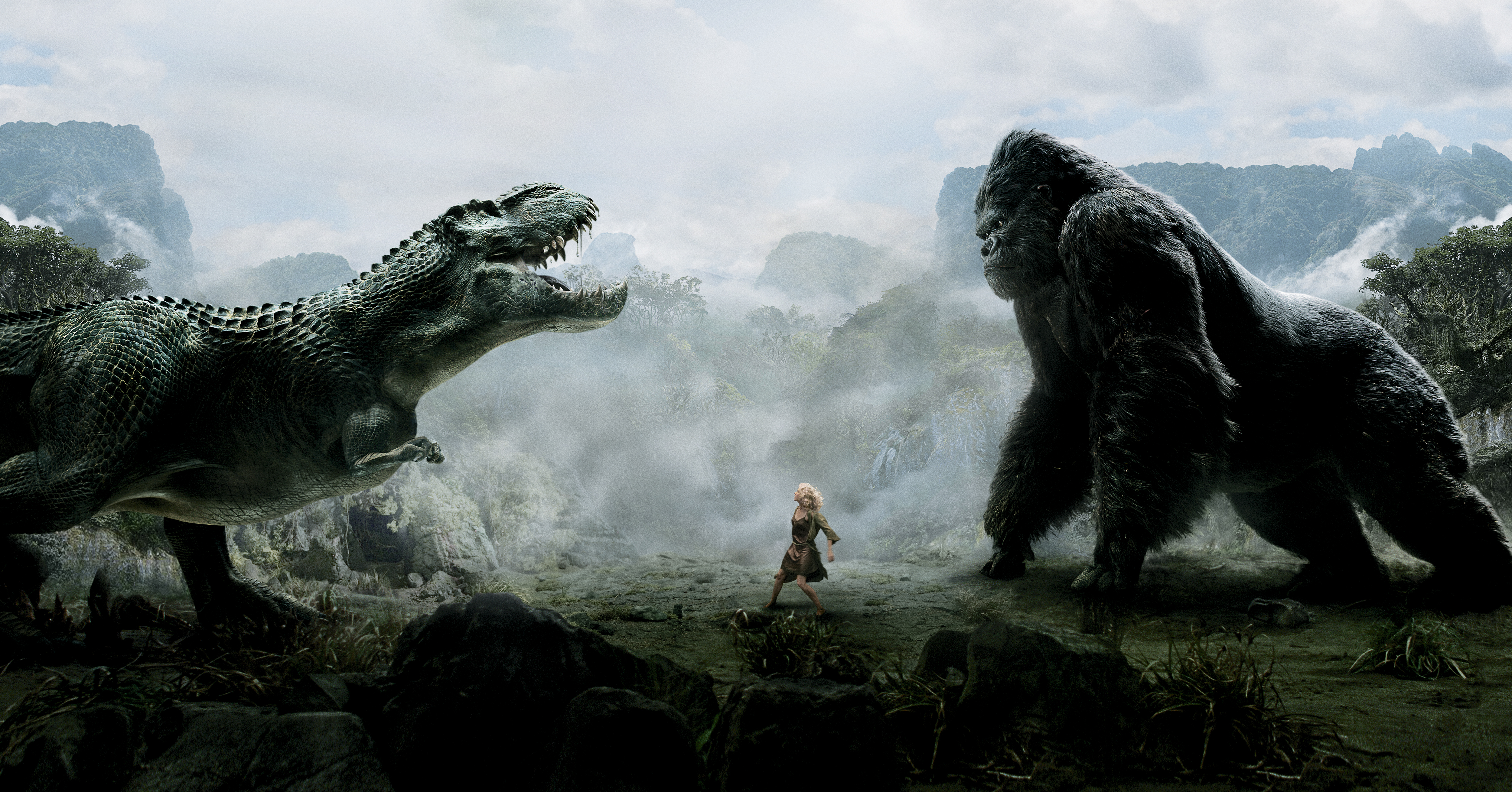 King Kong vs. Tyrannosaurus Rex HD Wallpaper